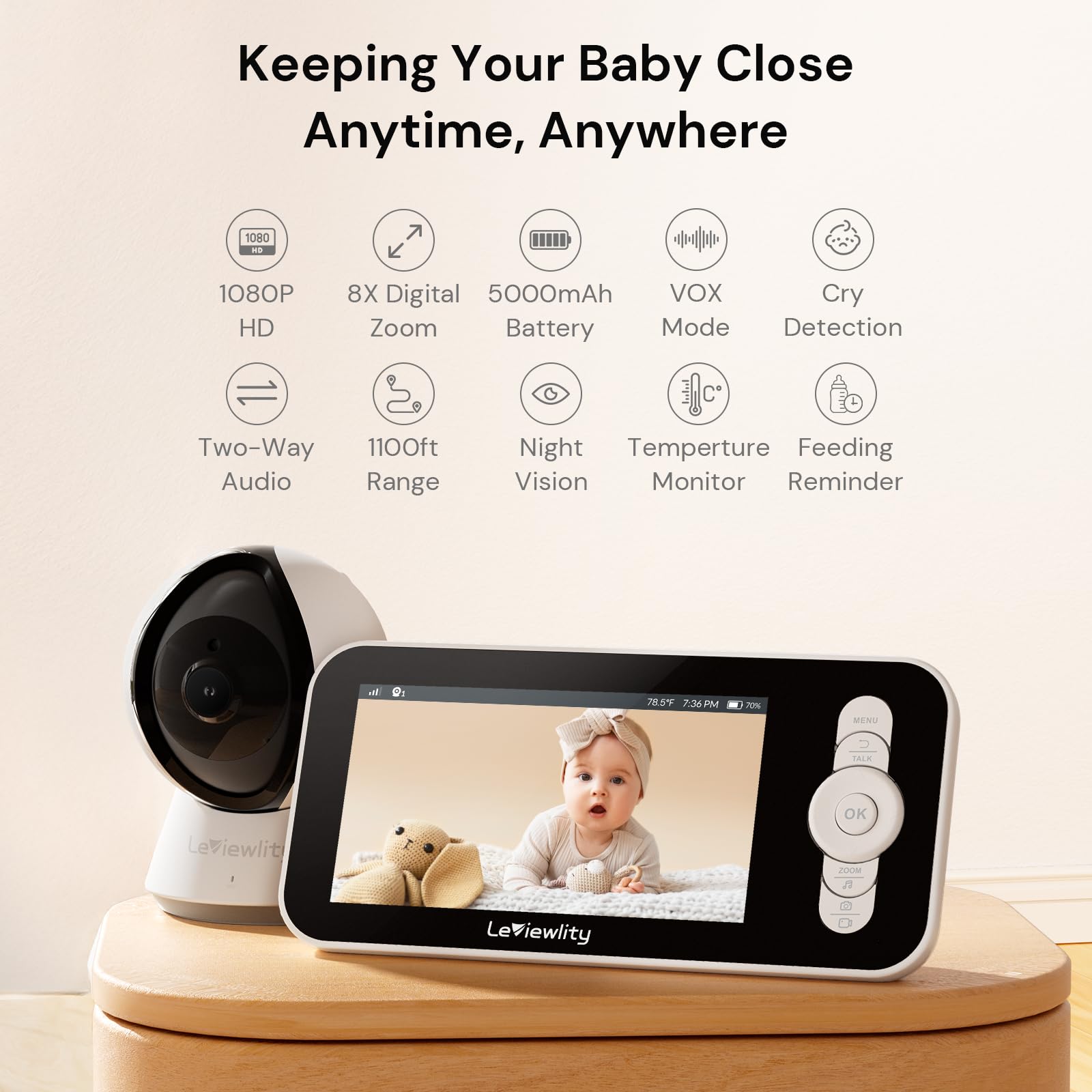 Video Baby Monitor with Camera No WiFi - 5