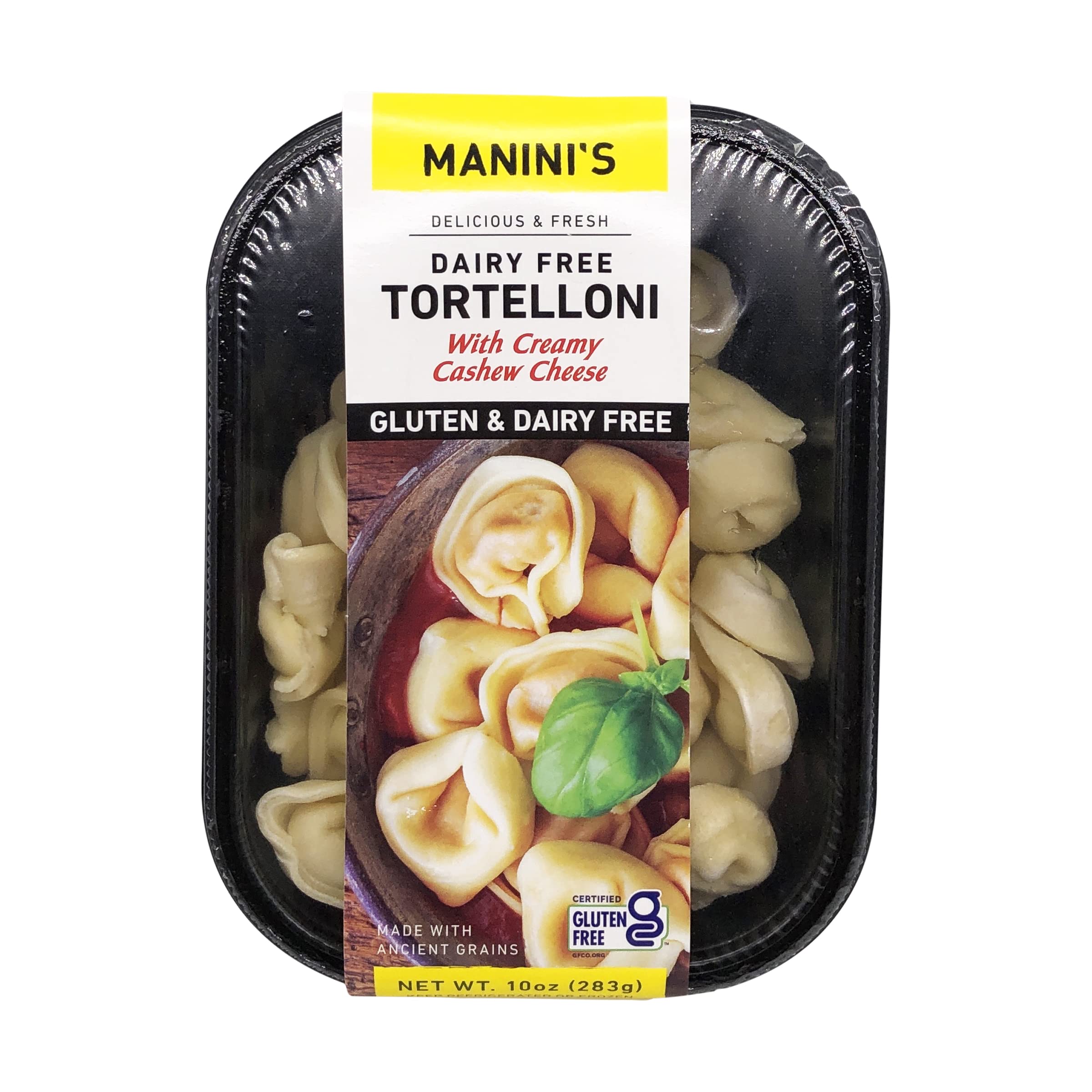 Gluten Free Dairy Free Tortelloni Pasta - MANINIS 10 oz | Vegan & Allergy-Friendly Italian Pasta for Healthy Meals & Special Diets | Perfect for Soups, Salads & Family Dinners