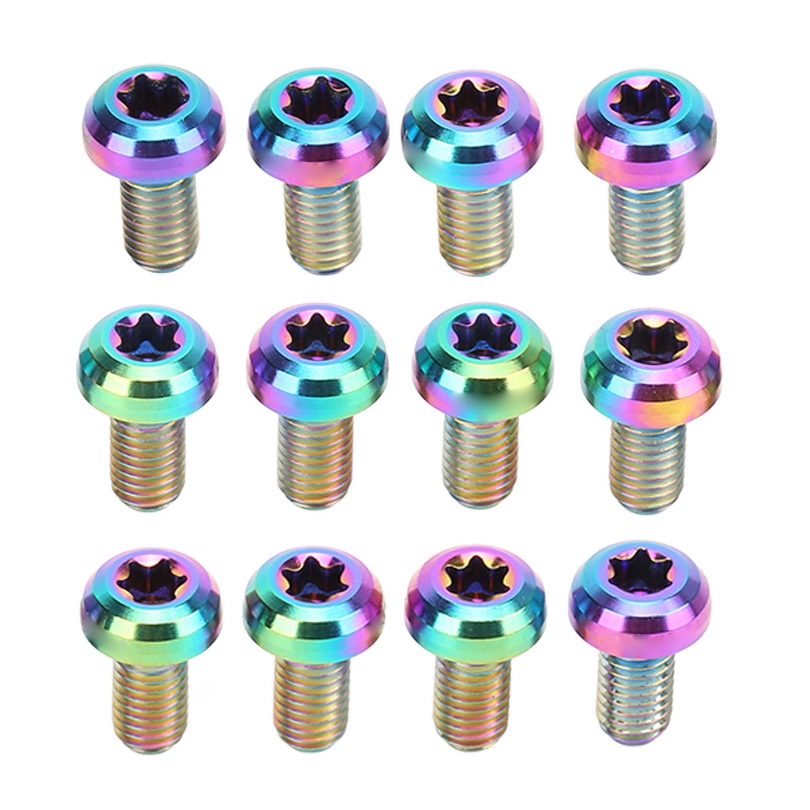 12pcs Titanium Alloy M5x10mm Bike Disc Brake Bolts - T25 for Cycling & MTB