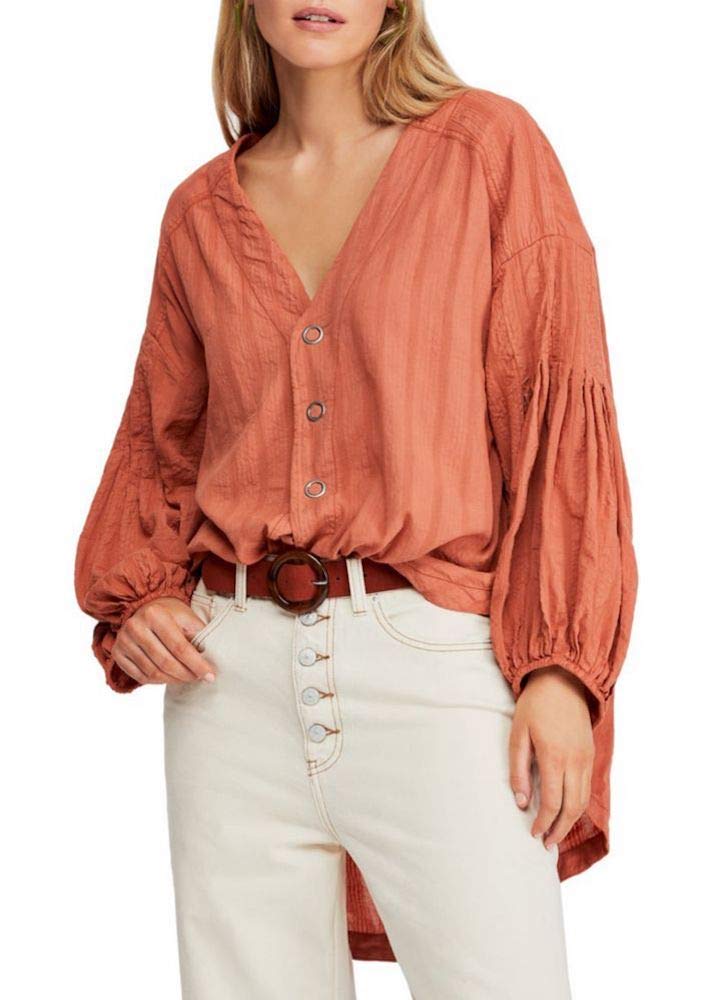 Free People Feel It Still Top - Women's Boho Chic Blouse in Noble Adobe (X-Small) | Perfect for Music Festivals & Summer Outfits