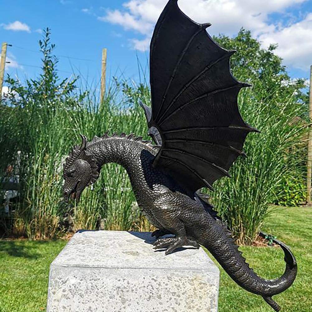 ADSE Garden Dragon Statue Fountain - Handcrafted Resin Water Feature Sculpture for Outdoor & Indoor Decor | Perfect for Patio, Yard, and Zen Garden Landscaping