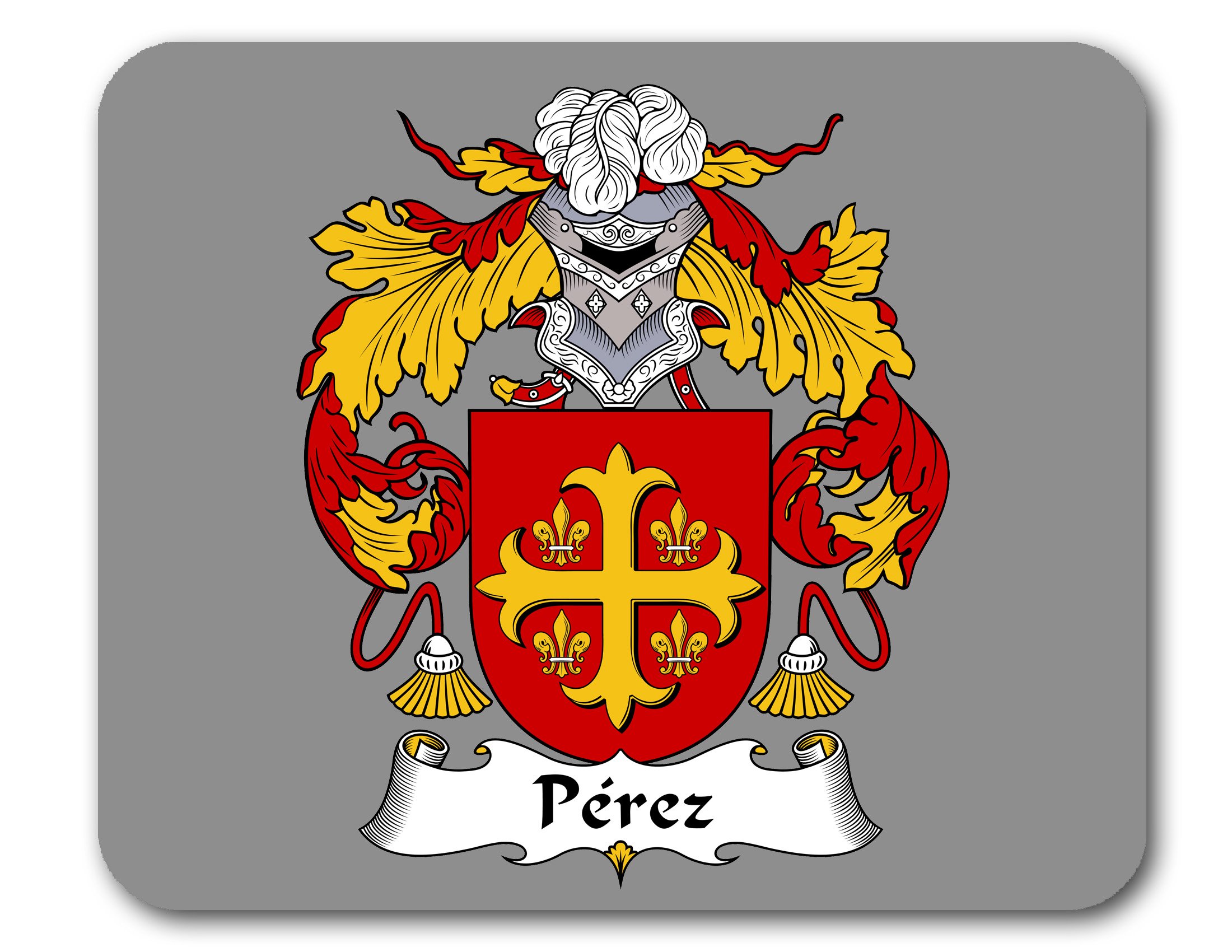 Perez Family Crest Mouse Pad - Custom Heraldic Design for Genealogy Enthusiasts | Perfect for Office, Gaming, and Home Decor