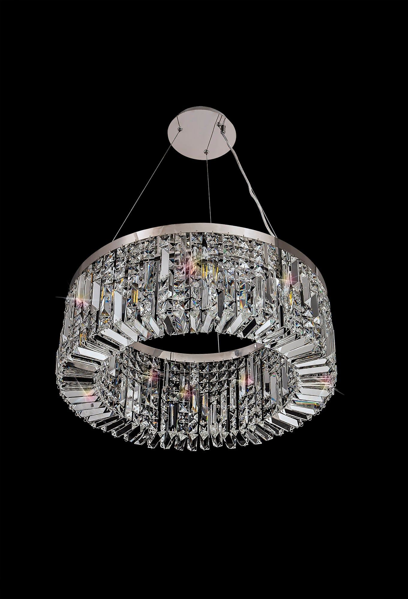 Ashby Small & Large Round Pendant Chandelier - 8 Light E14 Base - Gold & Crystal or Polished Chrome & Crystal - IP20 Rated - Perfect for Dining Room, Bedroom, or Entryway Lighting