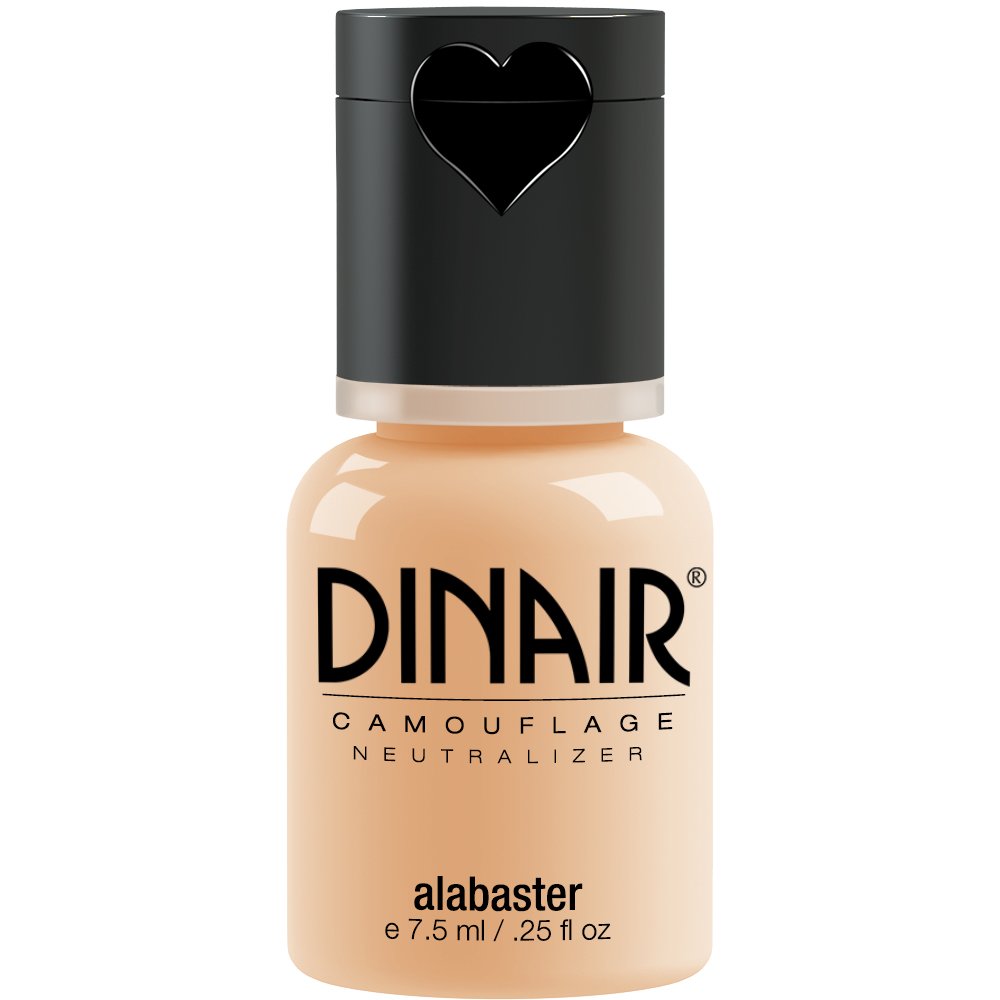 Dinair Airbrush Makeup Foundation - Alabaster 0.25 oz | Professional Camouflage Neutralizer for Scars, Acne, Tattoos, Vitiligo | Covers Under Eye Circles & Sun Spots | Perfect for Bridal, Photography & Special Occasion Makeup