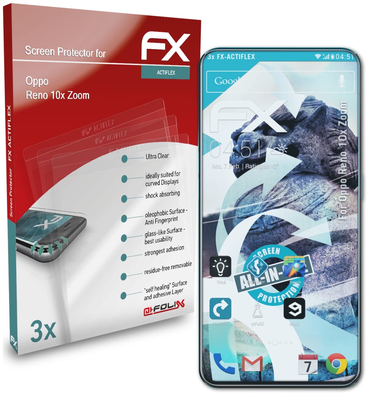 Oppo Reno 10x Zoom Screen Protector - 3 Pack Ultra Clear Flexible HD Film | Anti-Scratch & Bubble-Free | Perfect for Gaming, Streaming & Daily Use