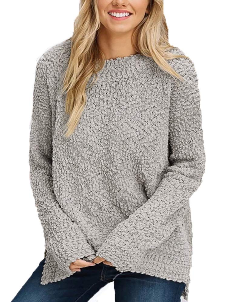 OHDREAM Women's Sherpa Pullover Sweater - Plus Size Fuzzy Fleece Long Sleeve Popcorn Knit Top for Winter | Cozy Casual Wear, Lounge Outfits, Cold Weather Layering