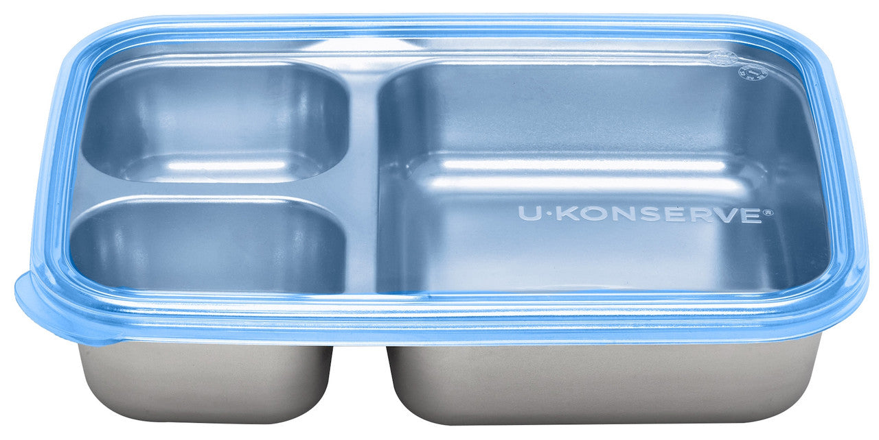 U Konserve 3 Compartment Stainless Steel Food Container with Leak-Proof Silicone Lid, 24 oz - Perfect for Meal Prep, Lunch Box & Eco-Friendly Storage