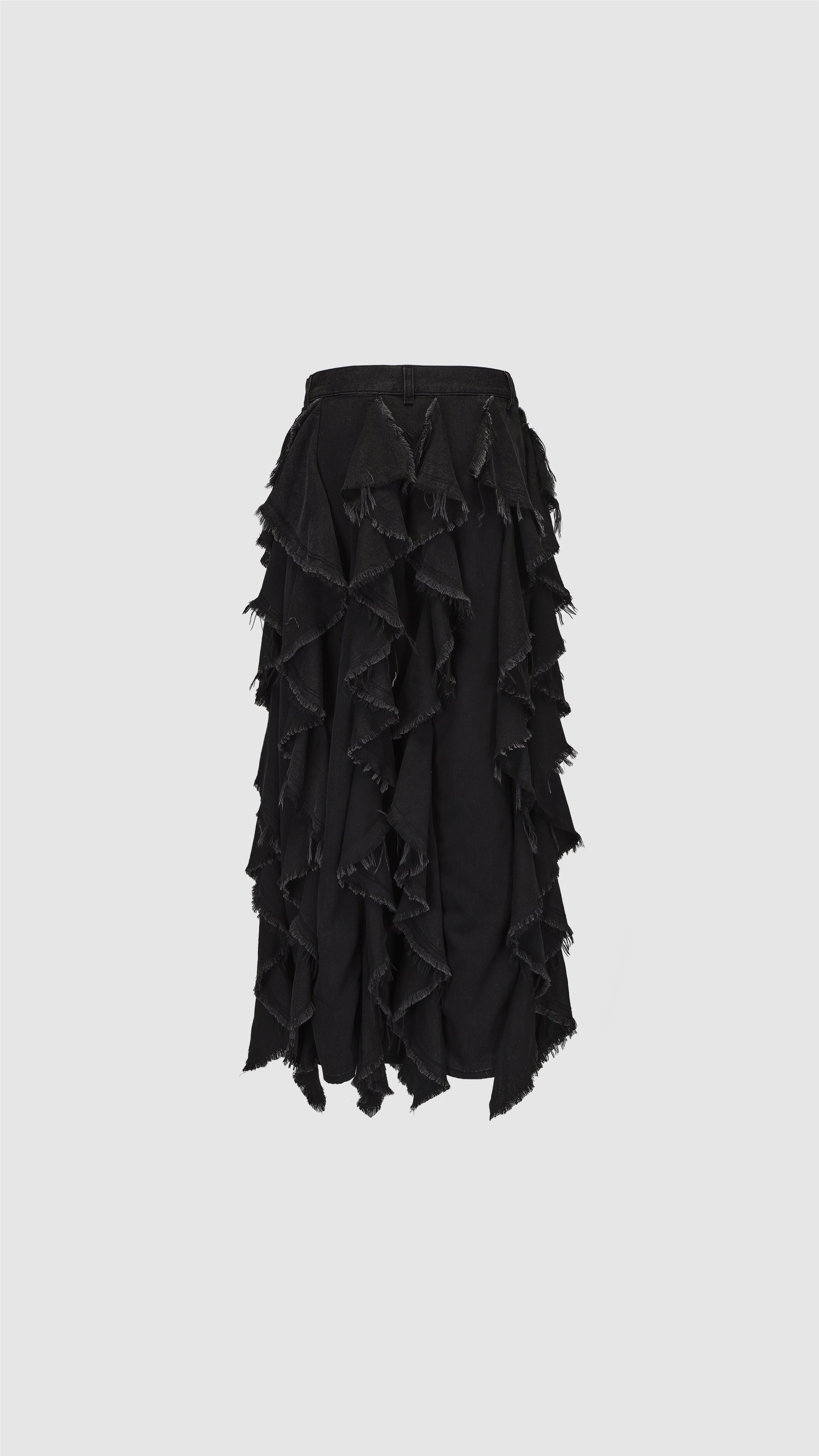 Stylish Ruffles Denim Skirt for Women - Trendy High Waist A-Line Skirt with Flared Hem - Perfect for Casual Outfits, Date Nights & Summer Fashion