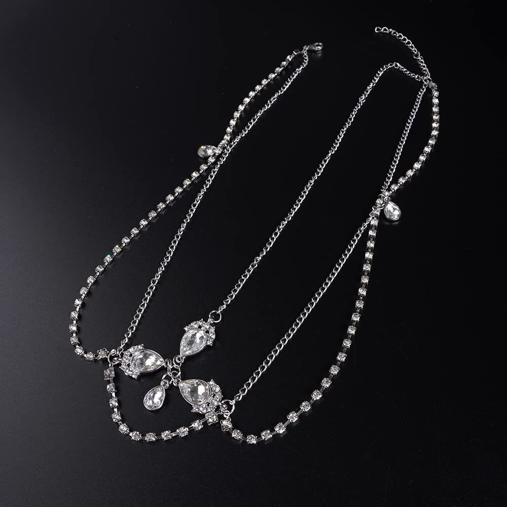 JWICOS Bohemian Silver Head Chain - Elegant Wedding Hairpiece & Festival Forehead Band Accessory for Women and Girls | Perfect for Bridal, Music Festivals, and Boho Parties