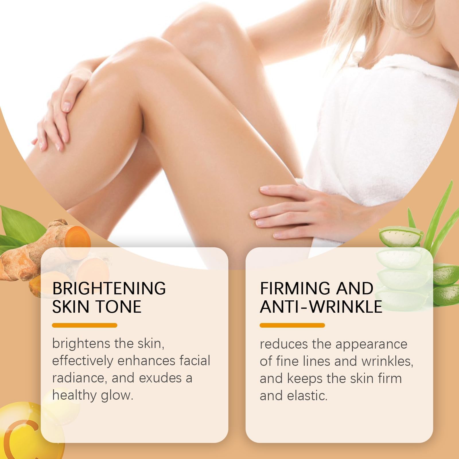 Turmeric Face Cream with Vitamin C - Hydrating & Anti-Aging Moisturizer for Hands, Feet & All Skin Types | Skin Repair, Firming & Lifting Treatment | Perfect for Daily Skincare Routine & Nighttime Hydration (3-Pack)