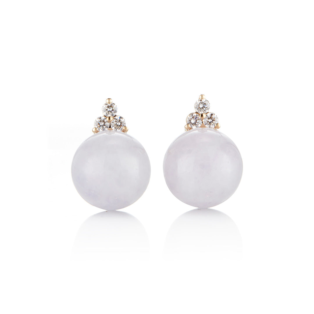 Exquisite Lavender Jade & Diamond Madison Earrings – Elegant Dangle Earrings for Women, Perfect for Weddings, Parties & Special Occasions