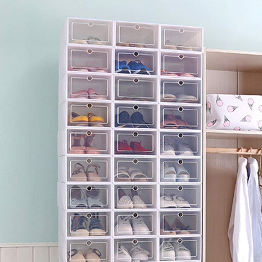 TOPBATHY 6-Piece Shoe Storage Box Set with Lids - Stackable Closet Organizer for Shoes, Clothes & Accessories | Perfect for Entryway, Bedroom & Closet Organization