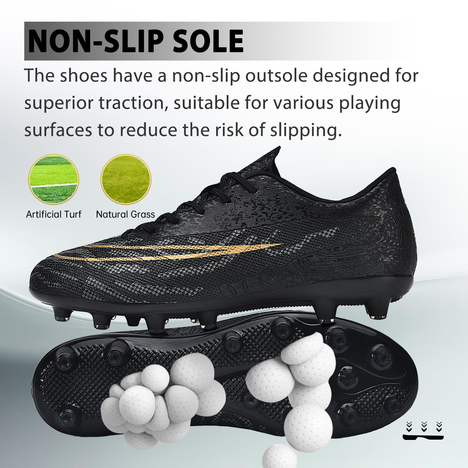 Men's & Women's Soccer Cleats - Lightweight Football Shoes for Adults & Big Boys - AG Studs for Firm Ground - Perfect for Training, Matches & Outdoor Sports