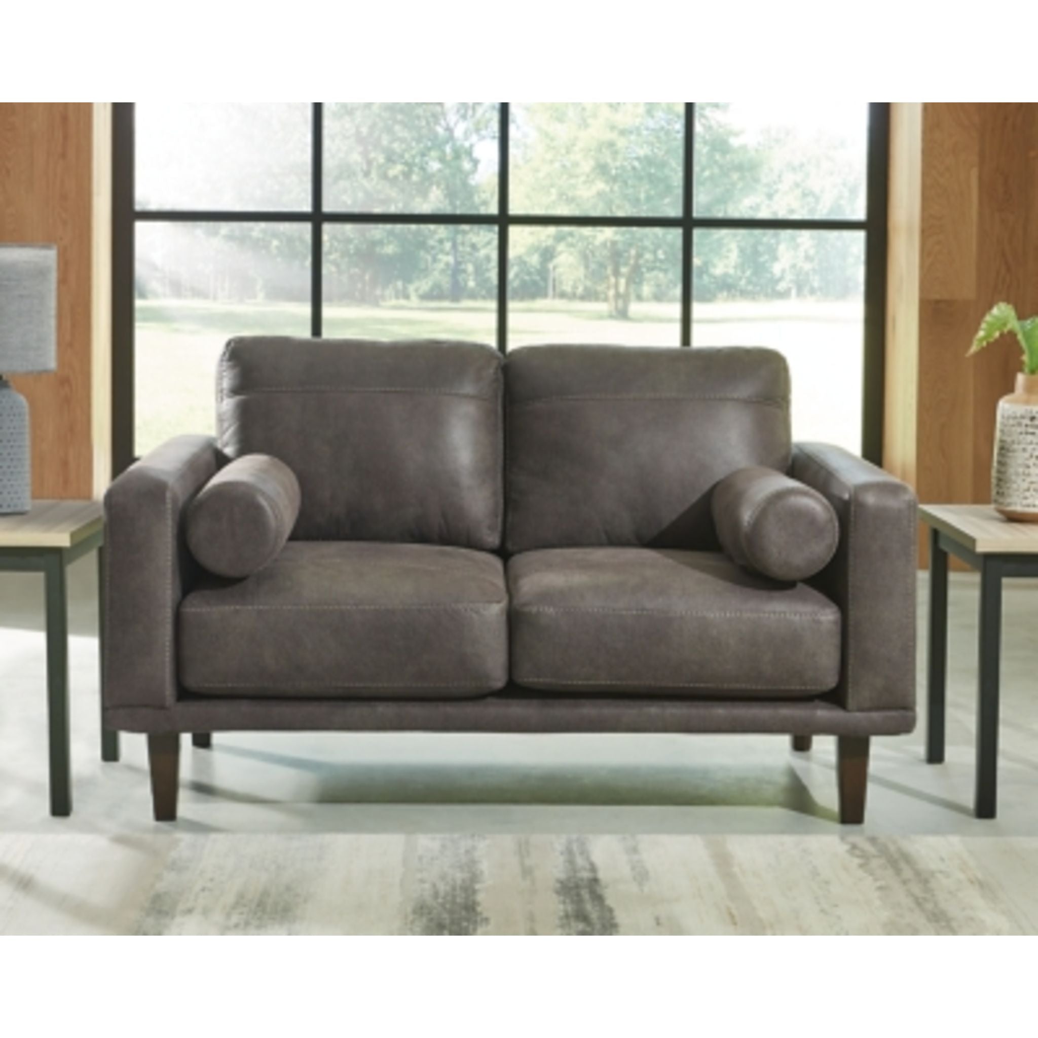 Arroyo Loveseat in Smoke Gray - Modern Small Sofa for Living Room, Apartment, or Office - Perfect for Relaxing, Reading, and Entertaining Guests