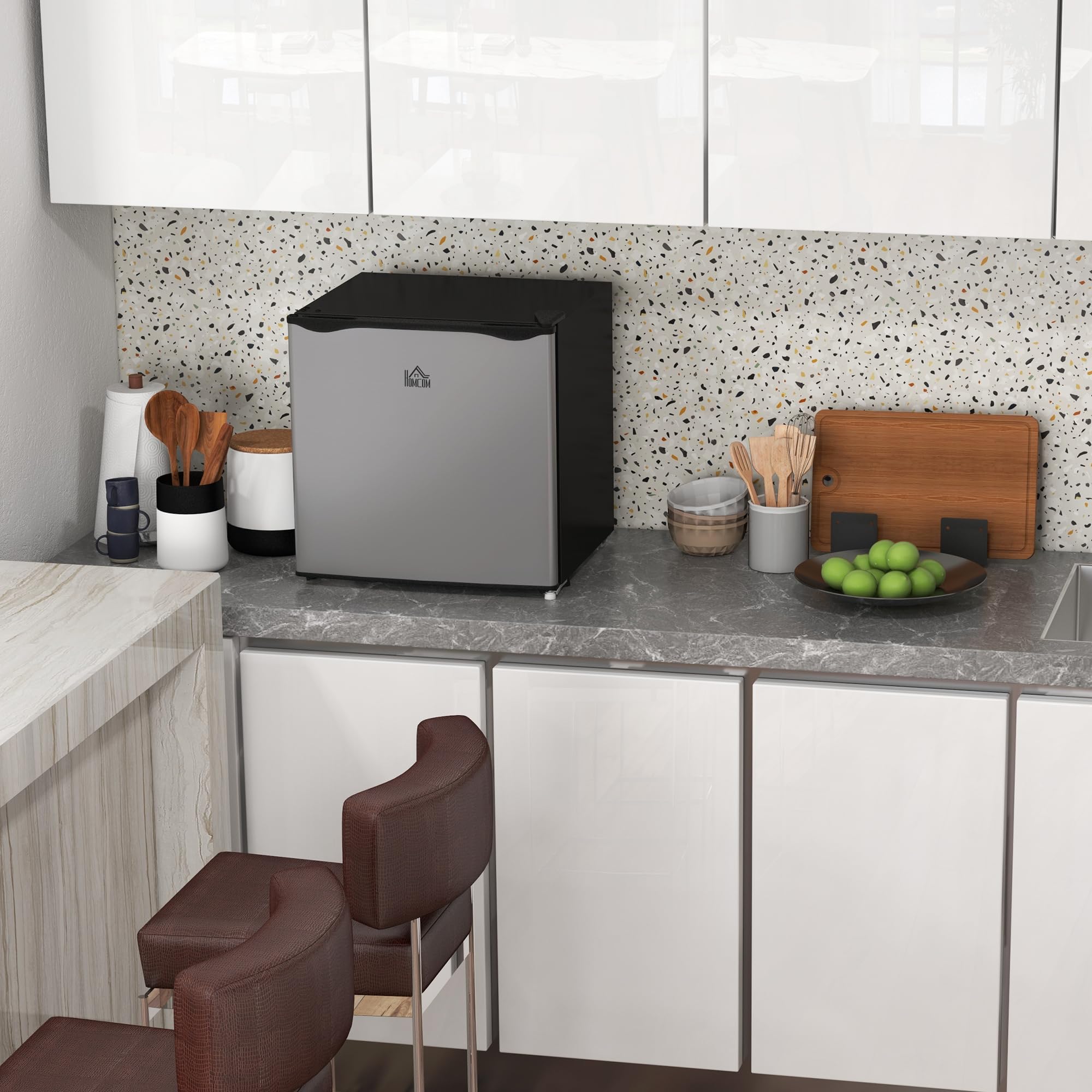 1.1 Cu. Ft Mini Freezer - Compact Upright Freezer with Adjustable Temperature, Removable Shelf & Reversible Door - Energy Efficient Stand Up Freezer for Bedroom, Office, Dorm - Perfect for Storing Food, Drinks & Ice Cream (Silver)