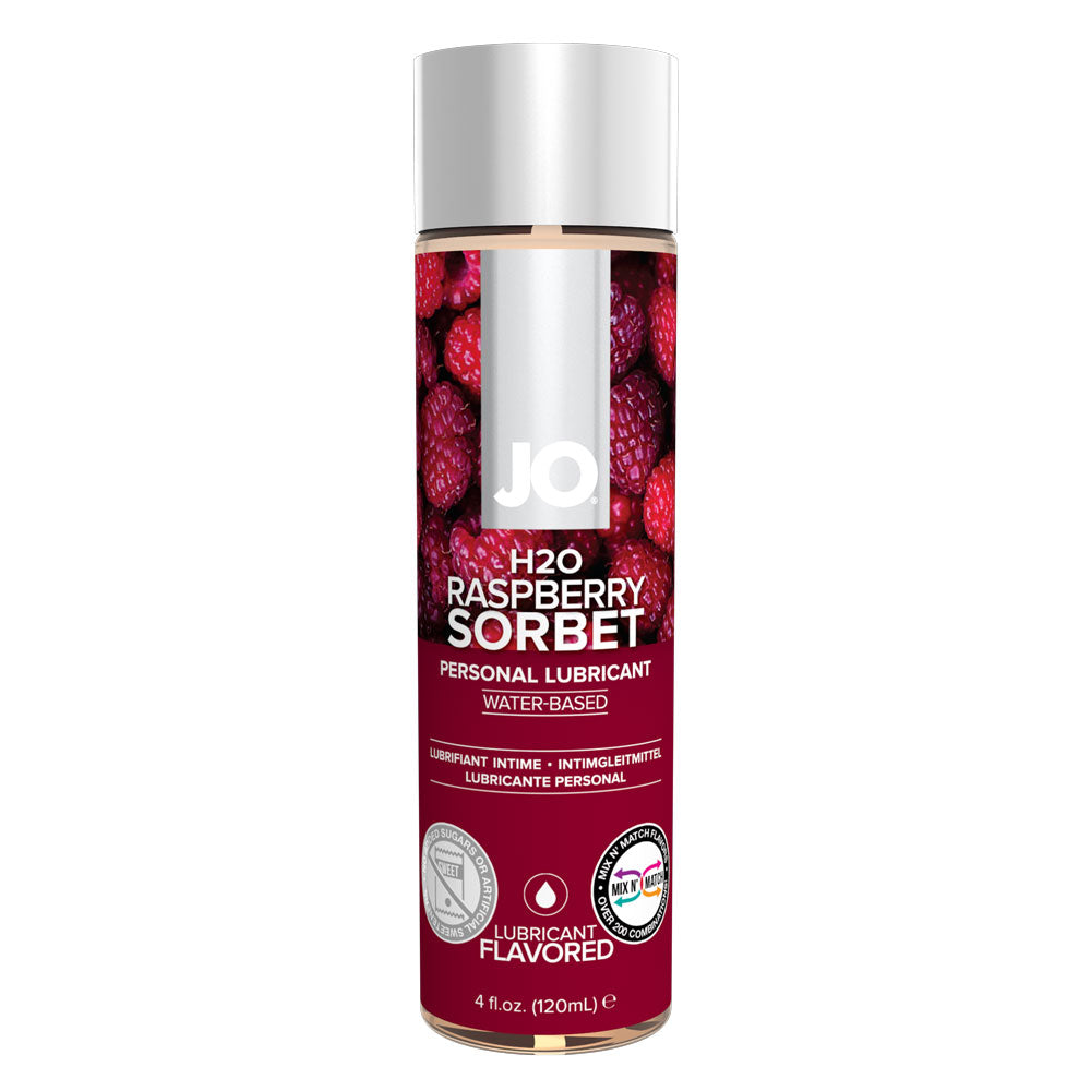 JO H2O Raspberry Sorbet Flavored Personal Lubricant - Water-Based, Long-Lasting, Safe for Sensitive Skin - Perfect for Couples & Intimate Moments