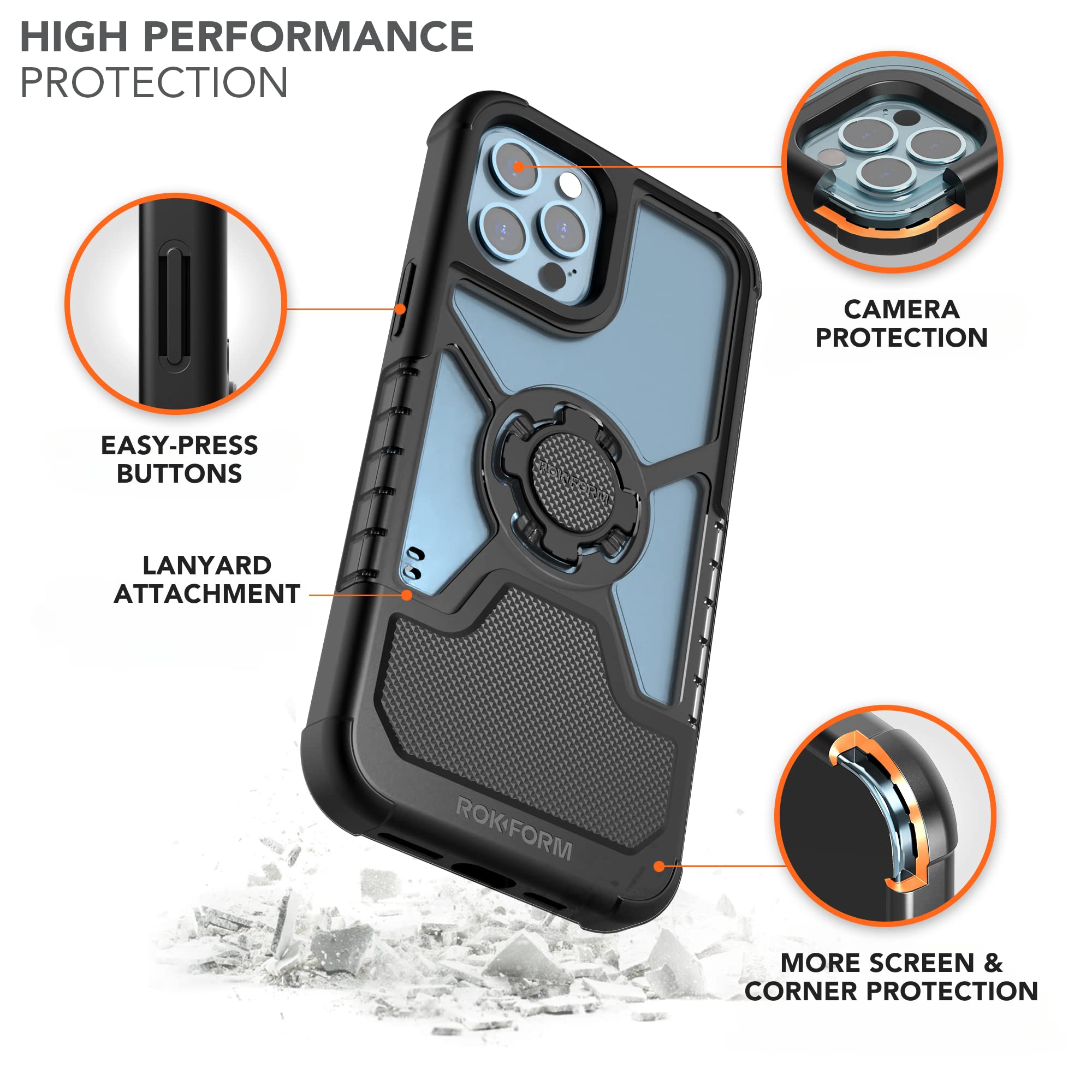 ROKFORM iPhone 12 Pro Max Magnetic Protective Case with Twist Lock - Slim Shockproof Crystal Clear Case for Apple Smartphone, Perfect for Outdoor Adventures and Daily Use