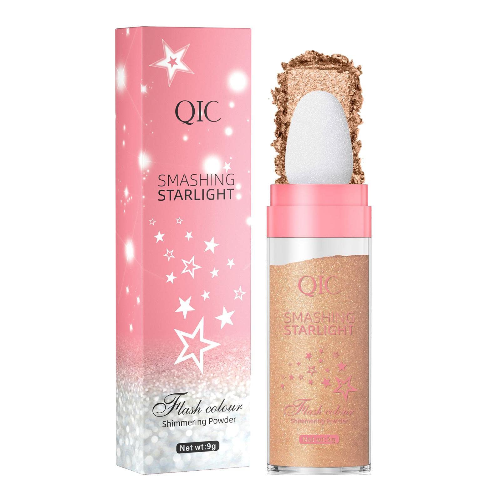 Waterproof Highlighter Powder Stick - Shimmering Face & Body Makeup for Women & Girls | 3D Glow Highlighting, Long-Lasting | Perfect for Parties, Photos & Everyday Glam
