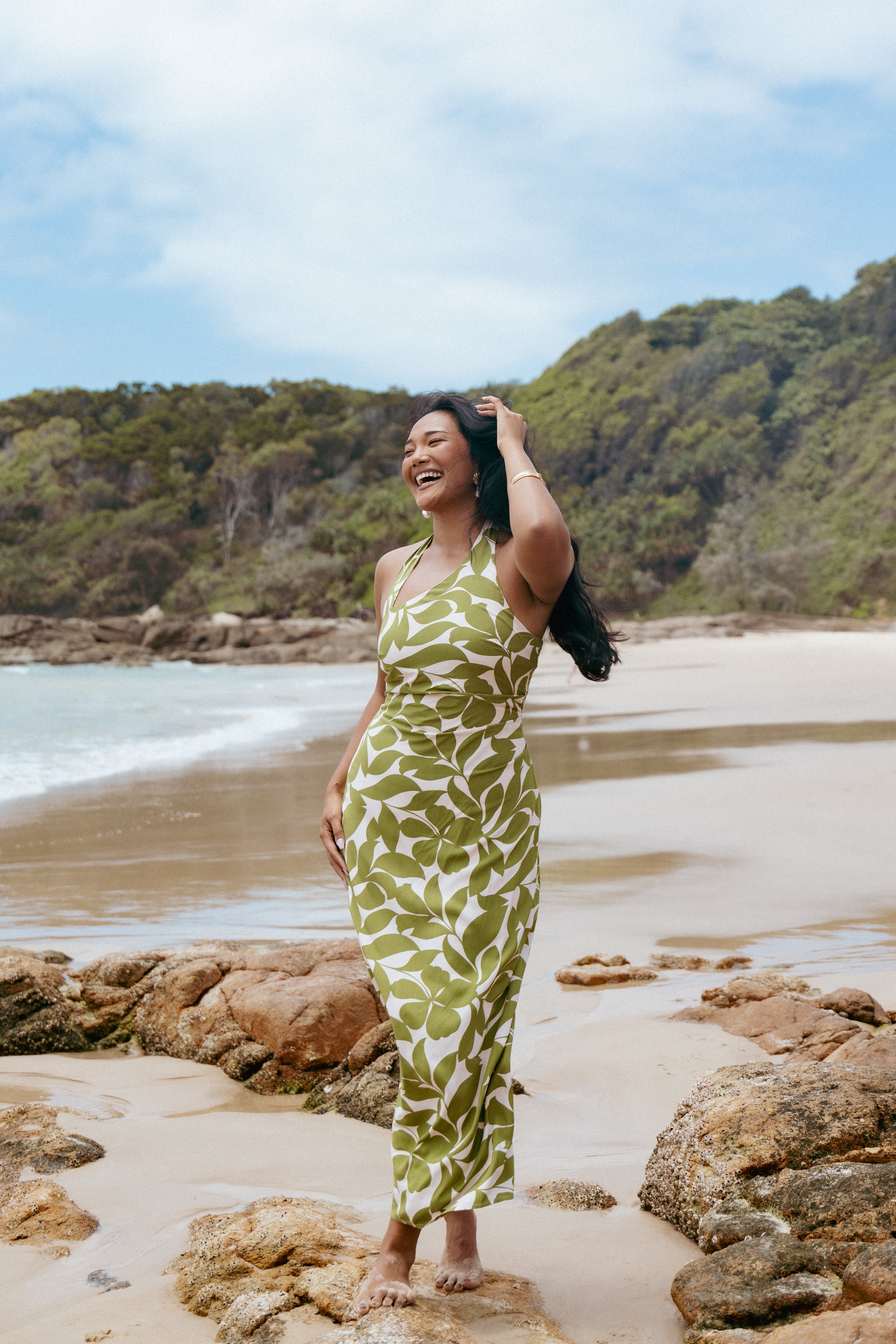 Alexis Maxi Dress - Green Floral Print Women's Long Dress for Summer, Beach, and Casual Wear | Elegant Flowy Maxi Dress for Vacation, Party, and Outdoor Events