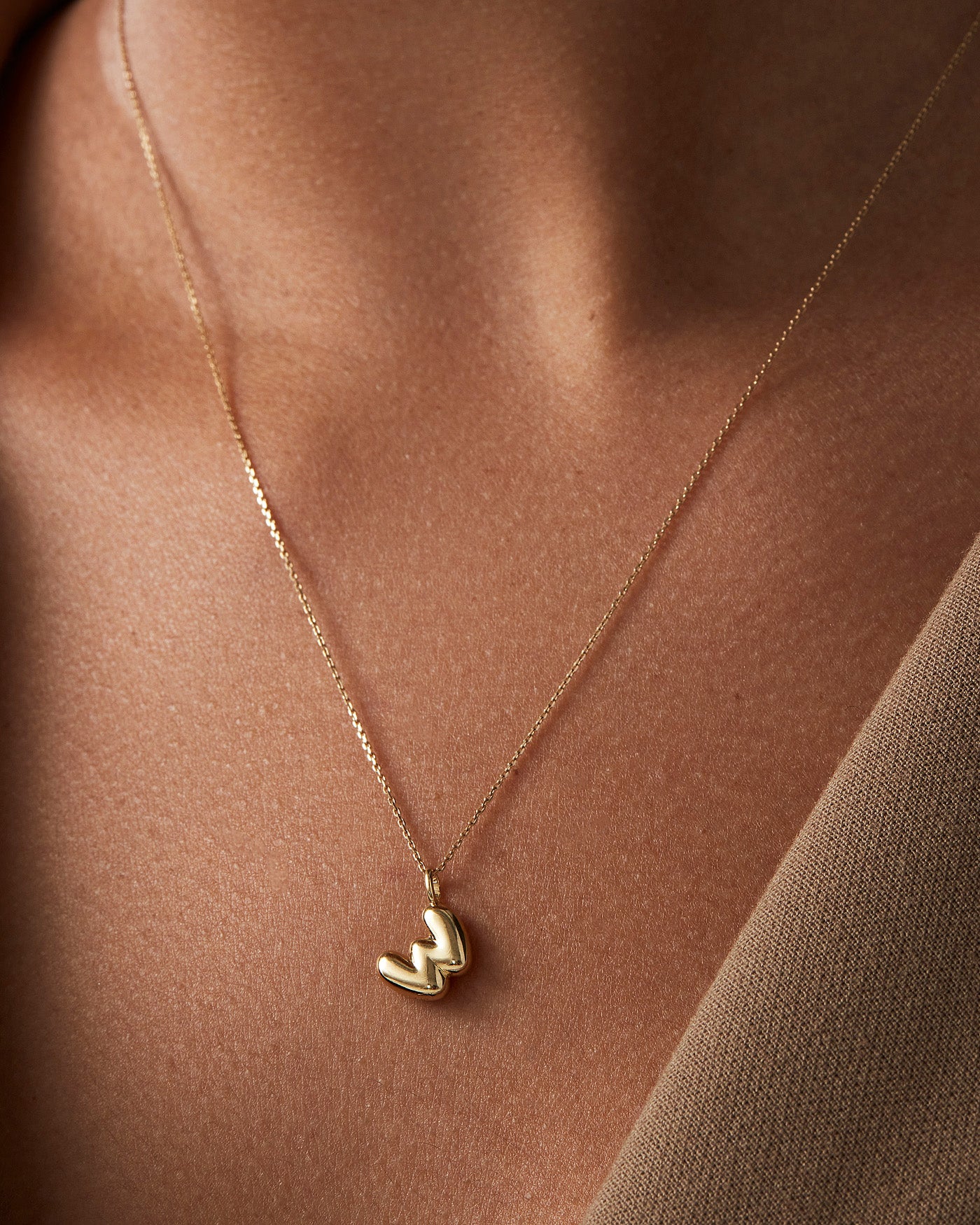 14K Gold Bubble Letter Necklace - Personalized Initial Pendant for Women - Elegant Layering Jewelry Gift for Her - Perfect for Everyday Wear, Date Nights & Special Occasions