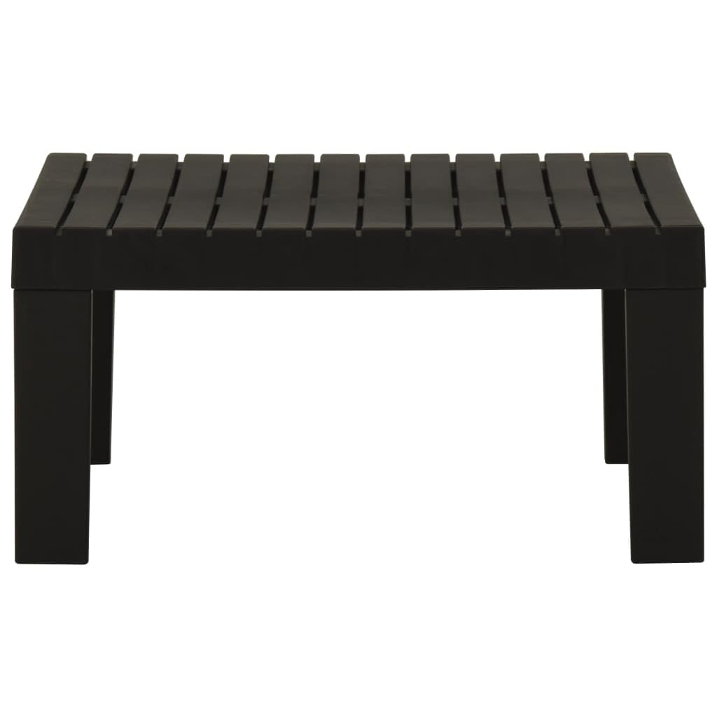 vidaXL Outdoor Patio Lounge Table - Durable Plastic Square Table for Garden, Poolside & Balcony - Easy Assembly & Cleaning - Lightweight Portable Design in Gray - Perfect for BBQs, Parties & Relaxing Outdoors