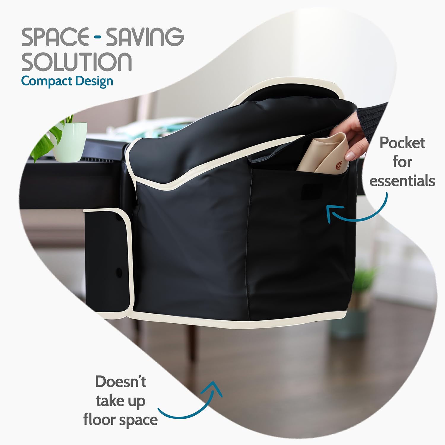Portable Baby High Chair - Adjustable Faux Leather Hook-On Dining Seat for Infants & Toddlers | Secure Table Attachment for Travel, Restaurants & Home Use | Space-Saving Clip-On Feeding Chair