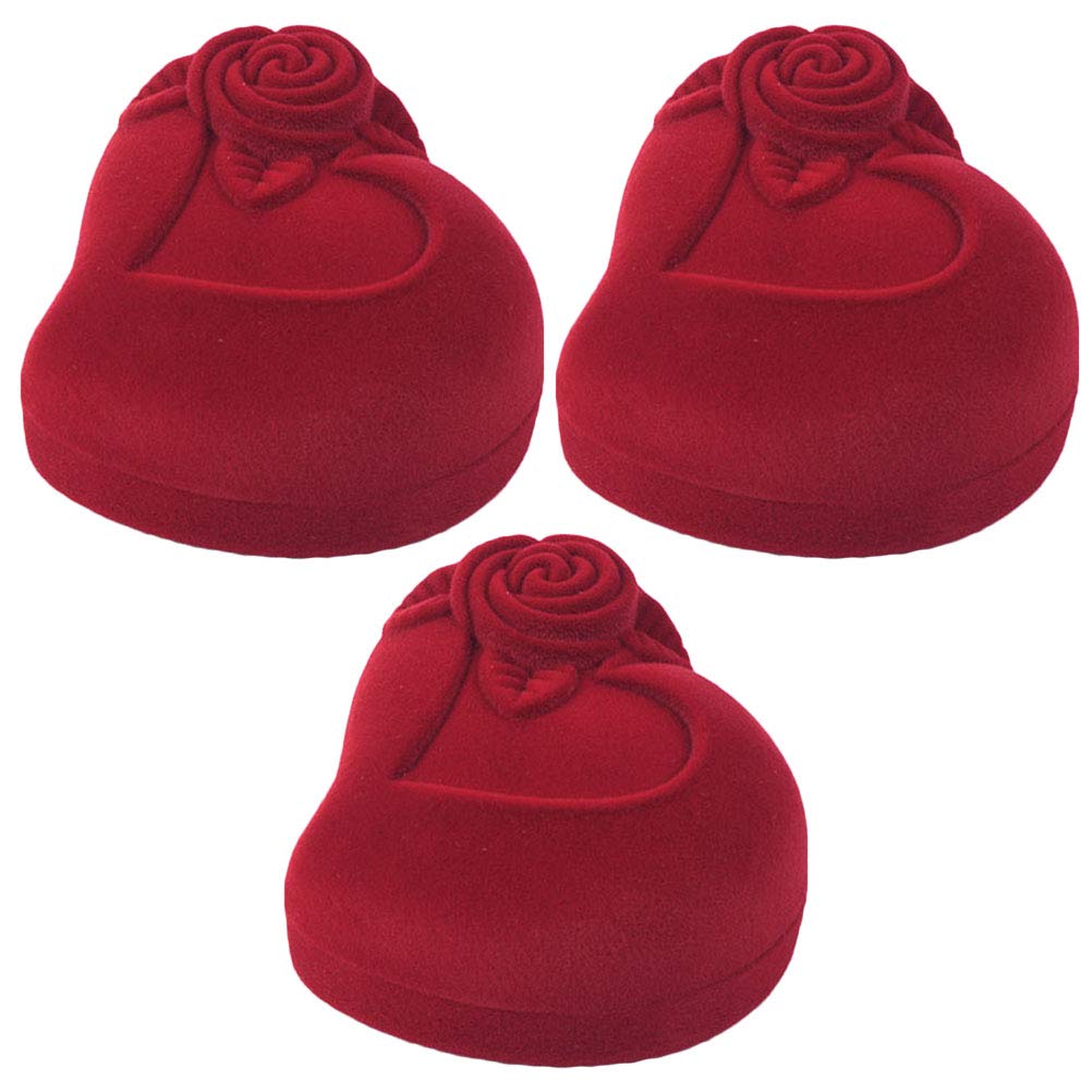 3-Piece Jewelry Organizer Set - Ring Holder, Earring Storage & Display Case with Rose Design - Perfect for Wedding Rings, Bracelets & Necklaces - Ideal for Travel, Home & Gift Giving
