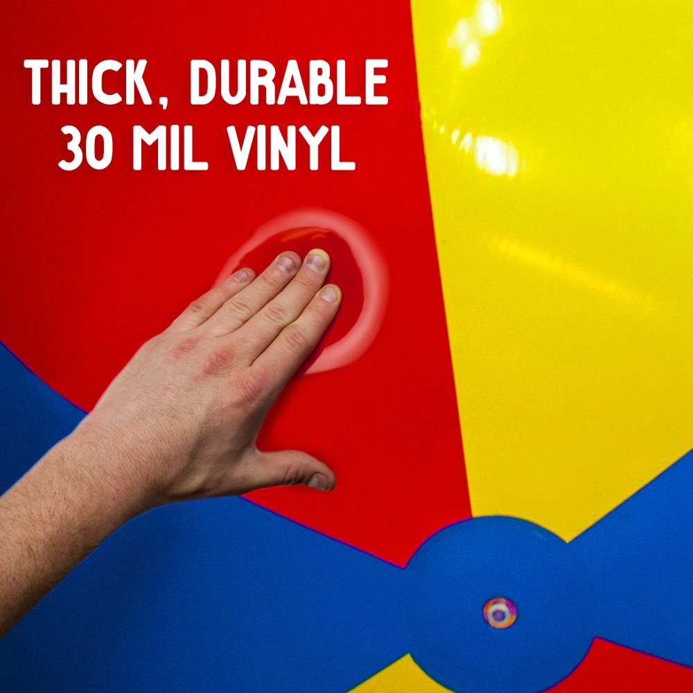 Heavy Duty Jumbo 12 Foot Beach Ball with Bonus 24 Inch Ball - Perfect for Pool Parties, Beach Fun, and Outdoor Events