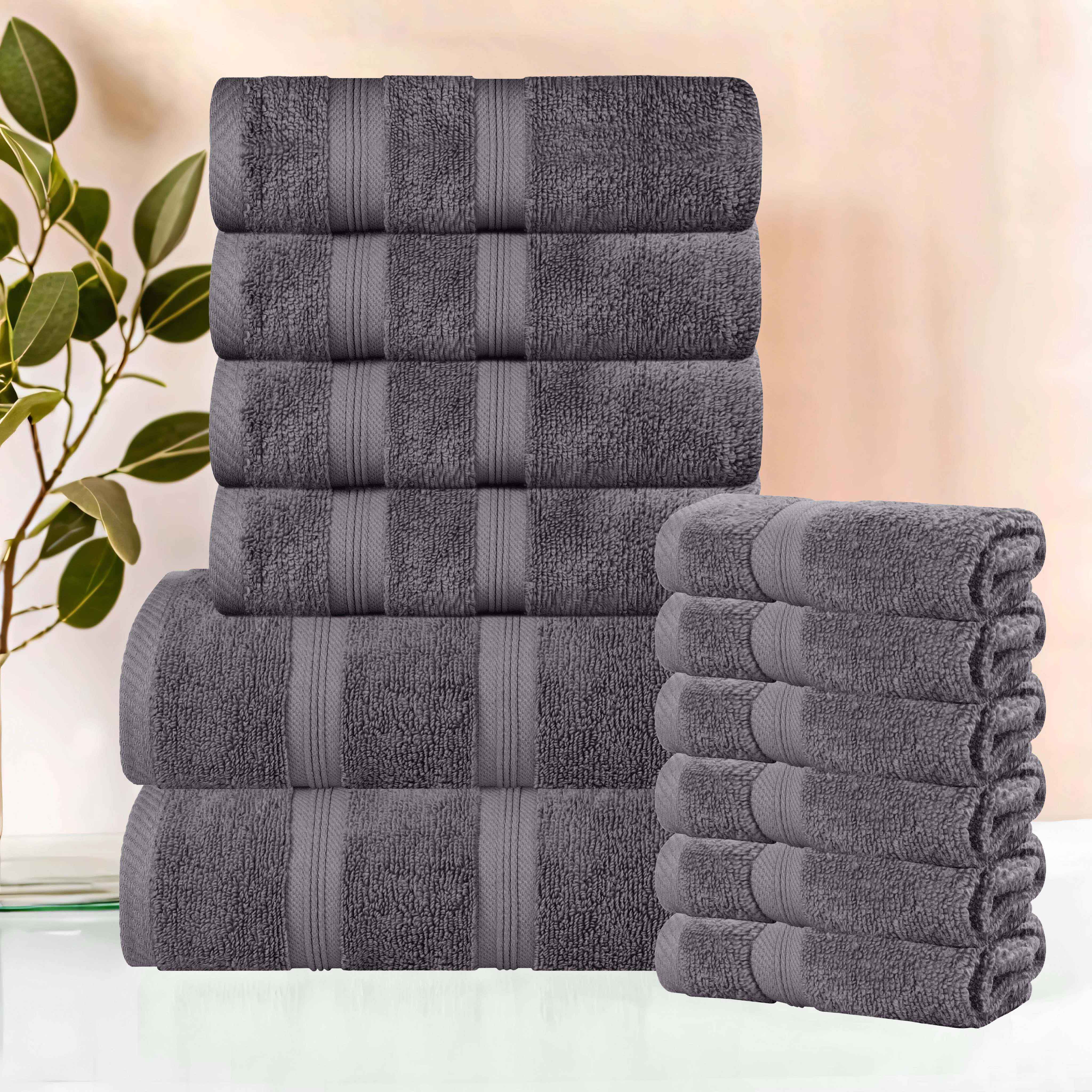 Premium 12-Piece Smart Dry Zero Twist Cotton Towel Set - Ultra Soft, Absorbent & Quick Dry Bath Towels for Spa, Gym, and Luxury Home Use