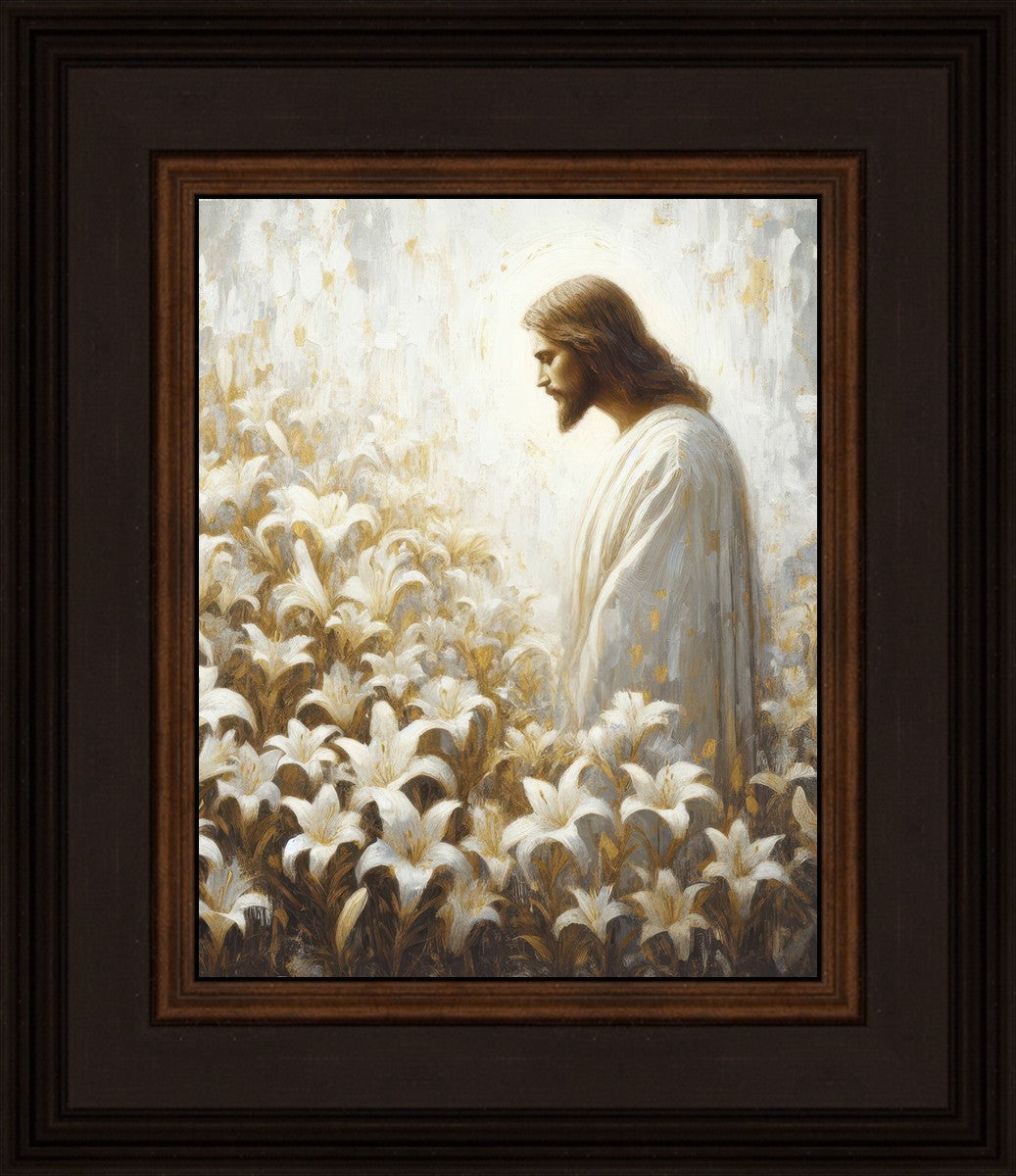 Consider The Lilies - Inspirational Christian Wall Art Decor for Home & Office | Perfect for Living Room, Bedroom, Church & Gift Giving