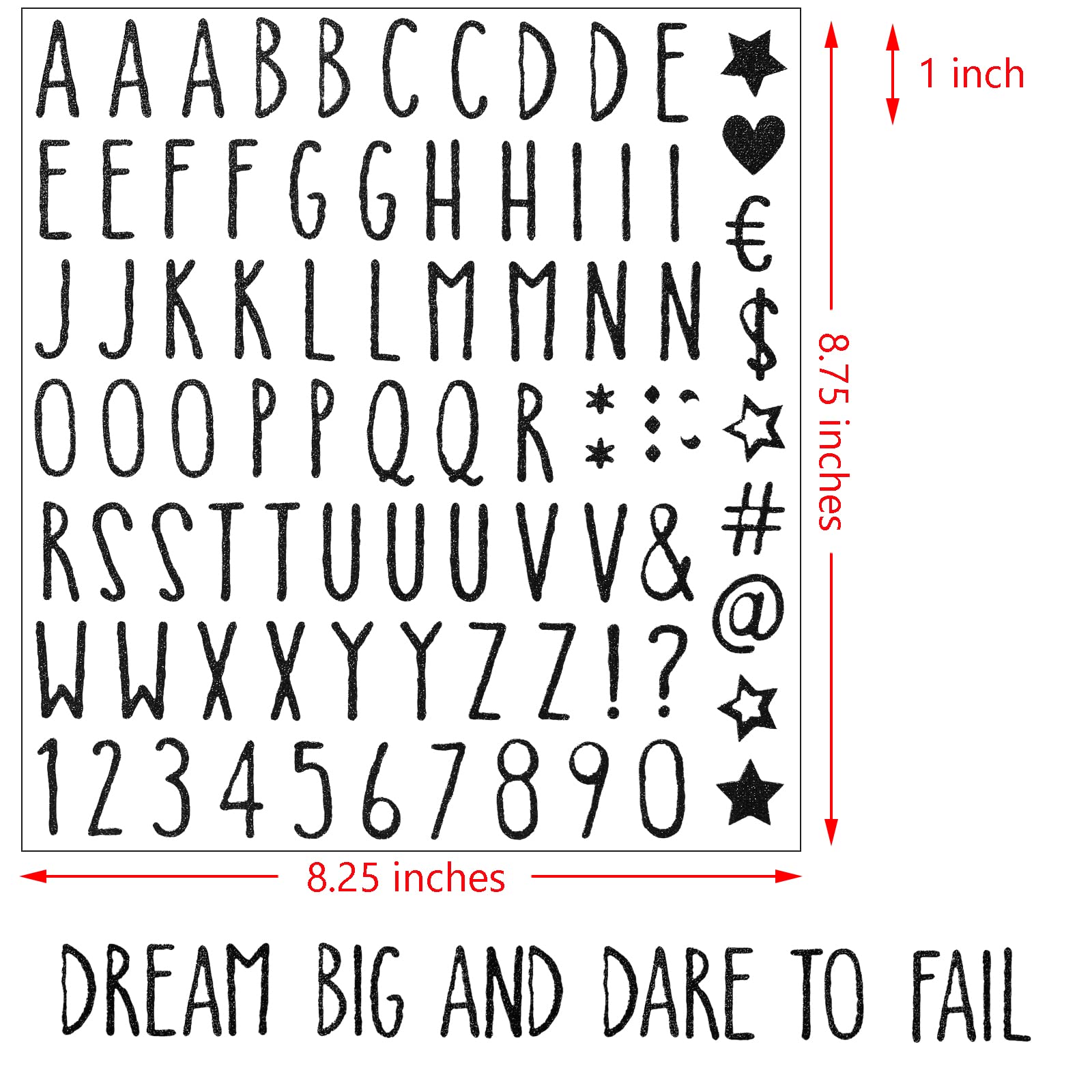 800 Pcs Glitter Alphabet Letter Stickers - Self Adhesive Number & Letter Decals for DIY Crafts, Graduation Cap Decor, Classroom Bulletin Boards, Business Signs, Address Markers - Black Sparkle Letters (Perfect for Scrapbooking, Party Decorations & Home Organization)