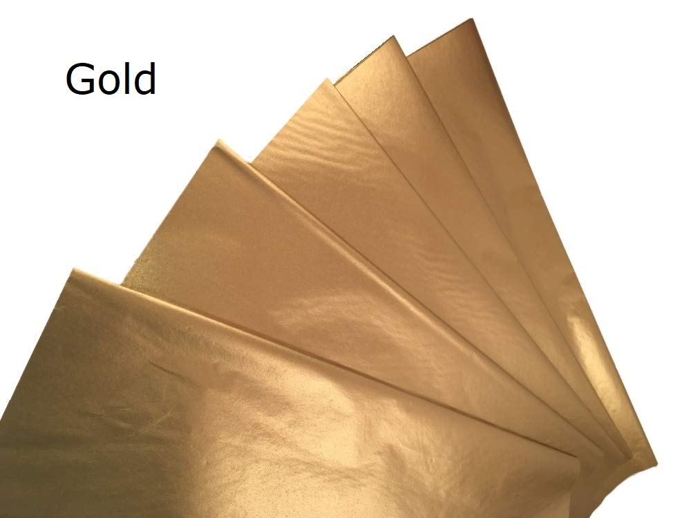 Premium Ocean Tides Gift Wrapping Tissue Paper - 50 Sheets Bulk Gold & Gold Dots Tissue Paper (15