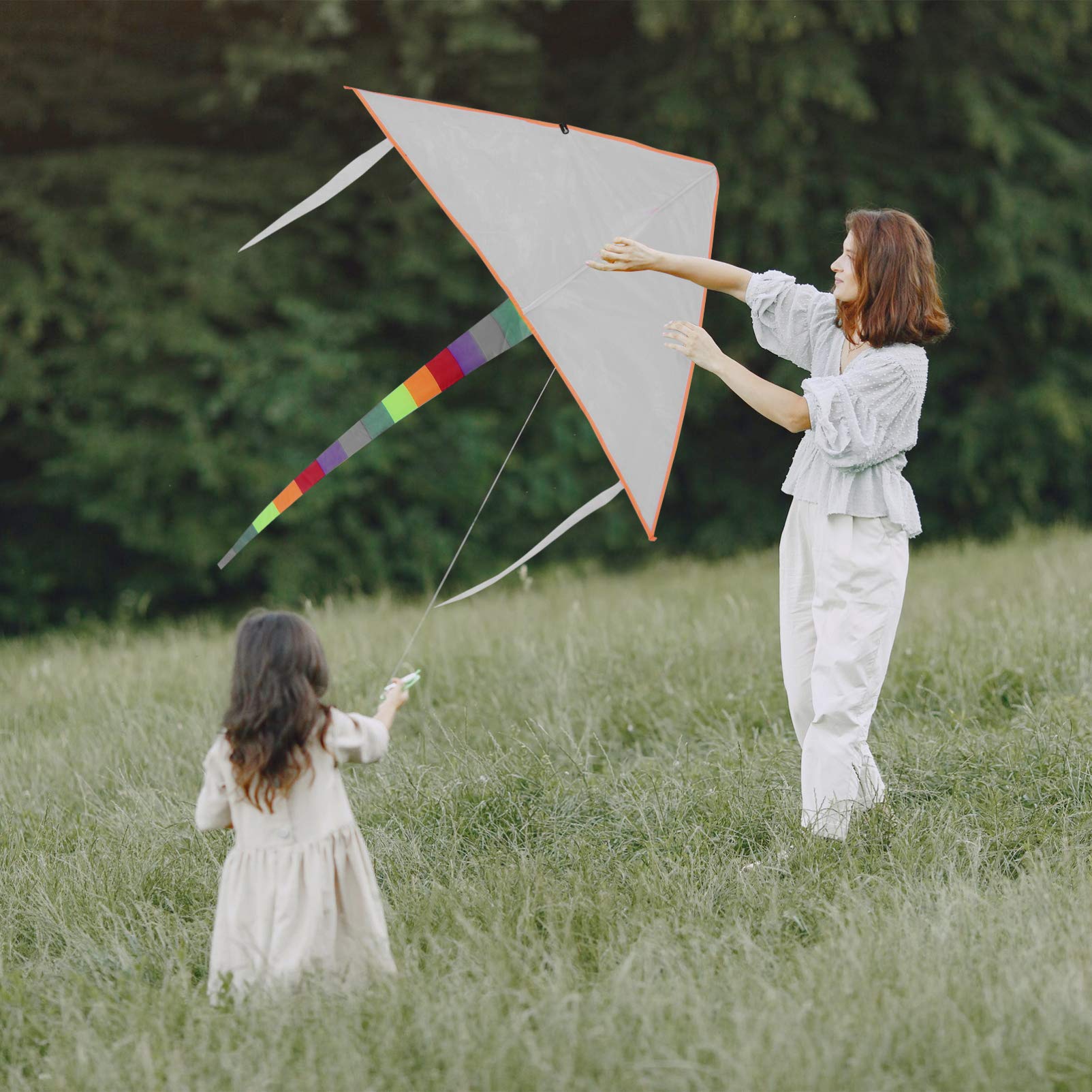 DOITOOL 4 Sets DIY Painting Blank Kites for Kids with Swivel Line - 100X60cm Outdoor Flying Toys for Boys & Girls - Perfect for Park, Beach, Grassland Activities and Birthday Gifts