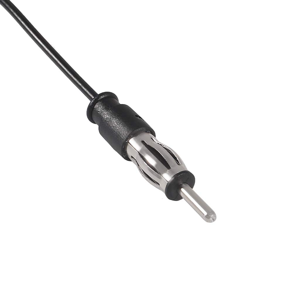 Universal Car Stereo AM FM Dipole Antenna - 10ft Hidden Adhesive Mount AM/FM Radio Antenna for Vehicle, Truck, SUV | DIN Male Plug Connector | Enhanced Radio Reception for Road Trips & Daily Commuting
