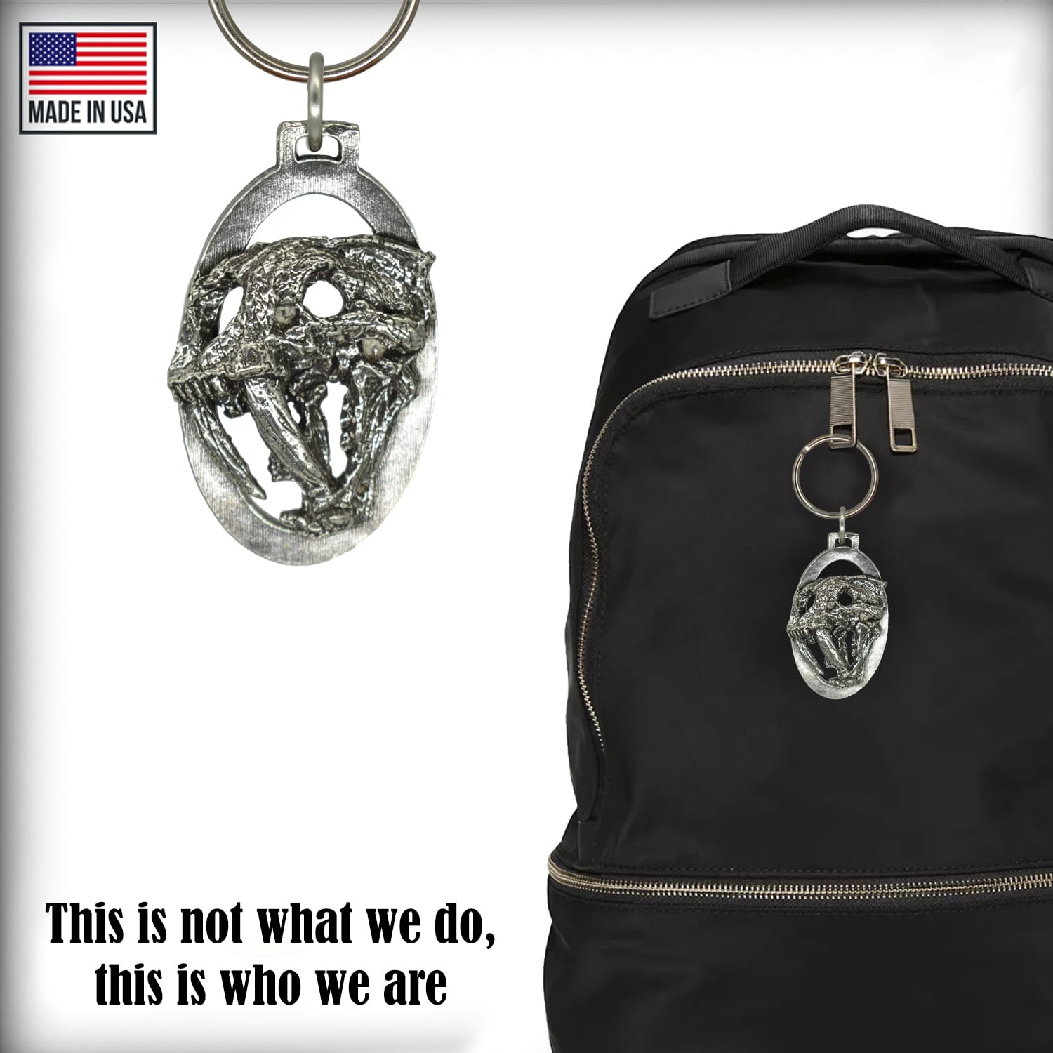 Saber Tooth Cat Skull Keychain - 2