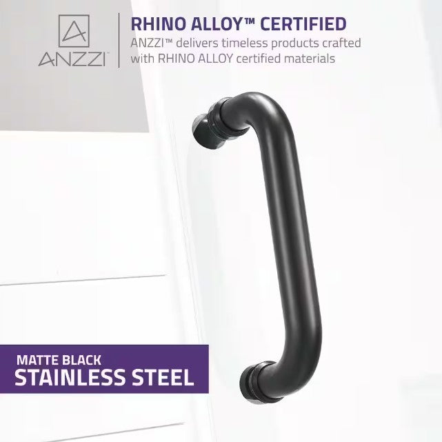 Anzzi SD AZ09 02MB Fellow Frameless Hinged Shower Door - 30