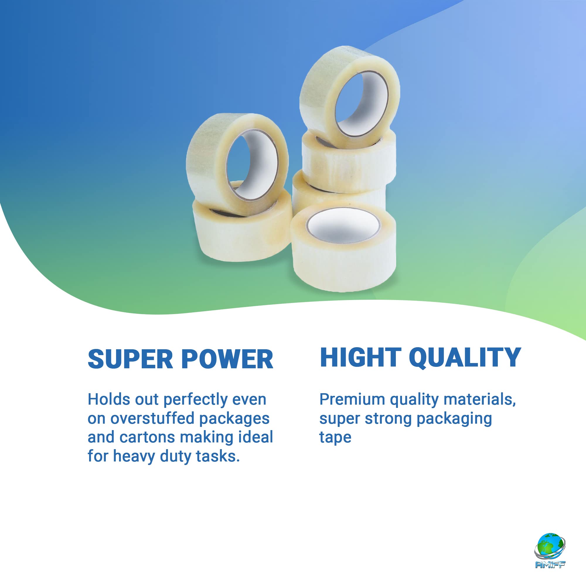 36 Pack 1.6 Mil Clear Hotmelt Adhesive Sealing Tape - 2