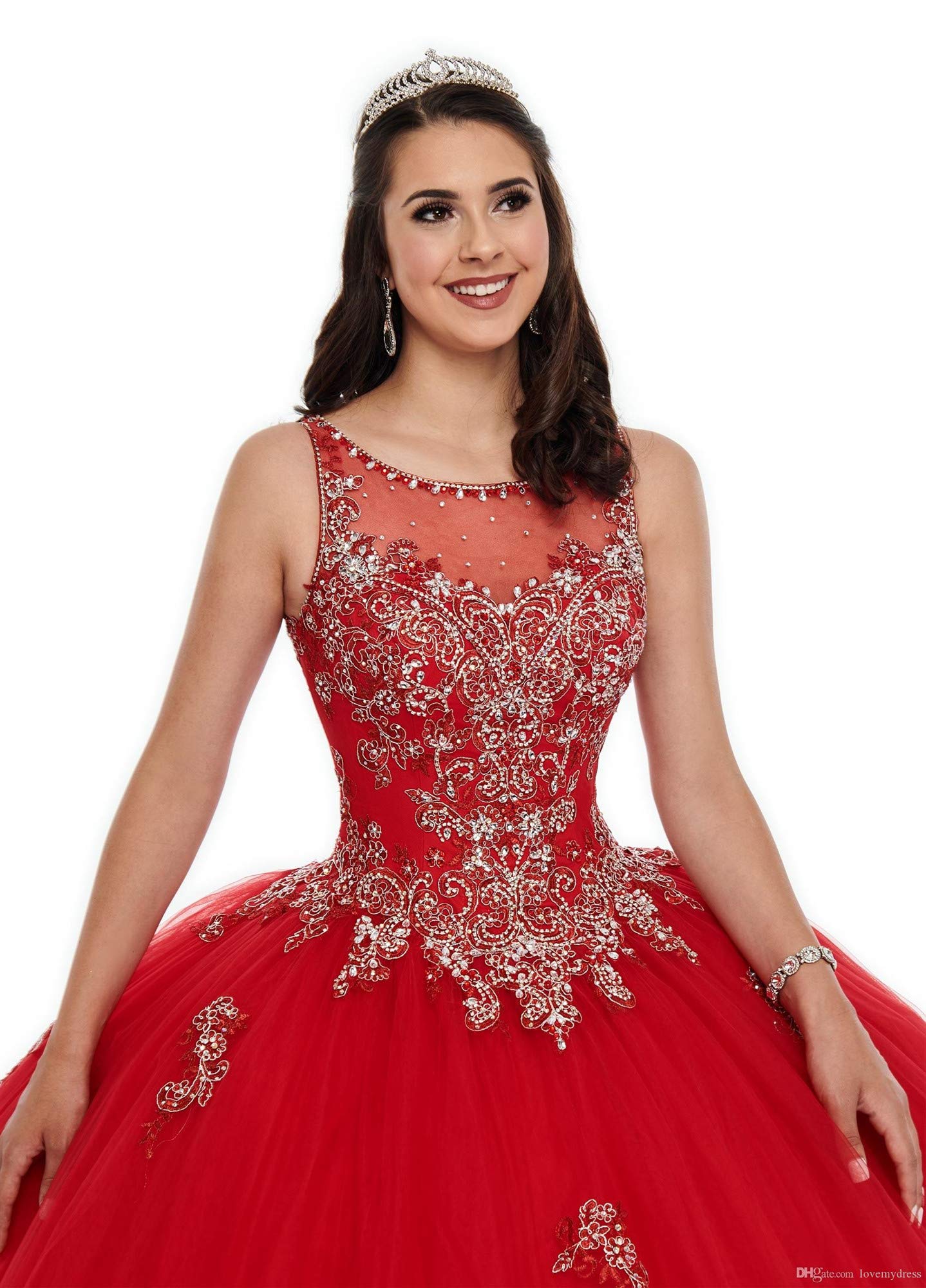 Emmani Women's Sleeveless Quinceanera Dress with Embroidery & Beading - Sweet 16 Party Dress for Girls, Formal Evening Gown for Prom, Homecoming, Quinceañera & Special Occasions