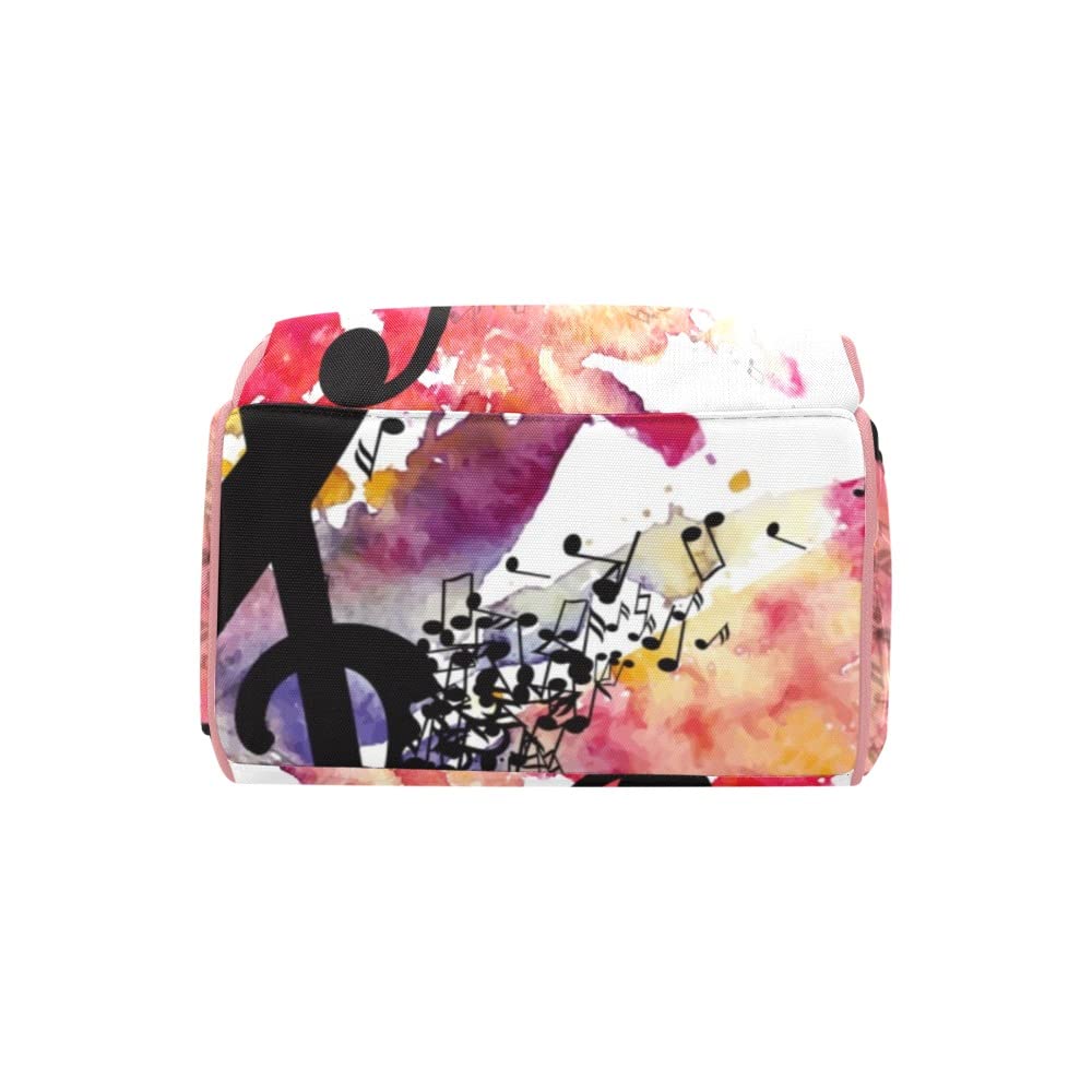 Personalized Diaper Bag with Music Notes & Clef Design - Custom Waterproof Nursing Tote & Maternity Backpack for Moms - Perfect for Travel, Outdoor & Everyday Use