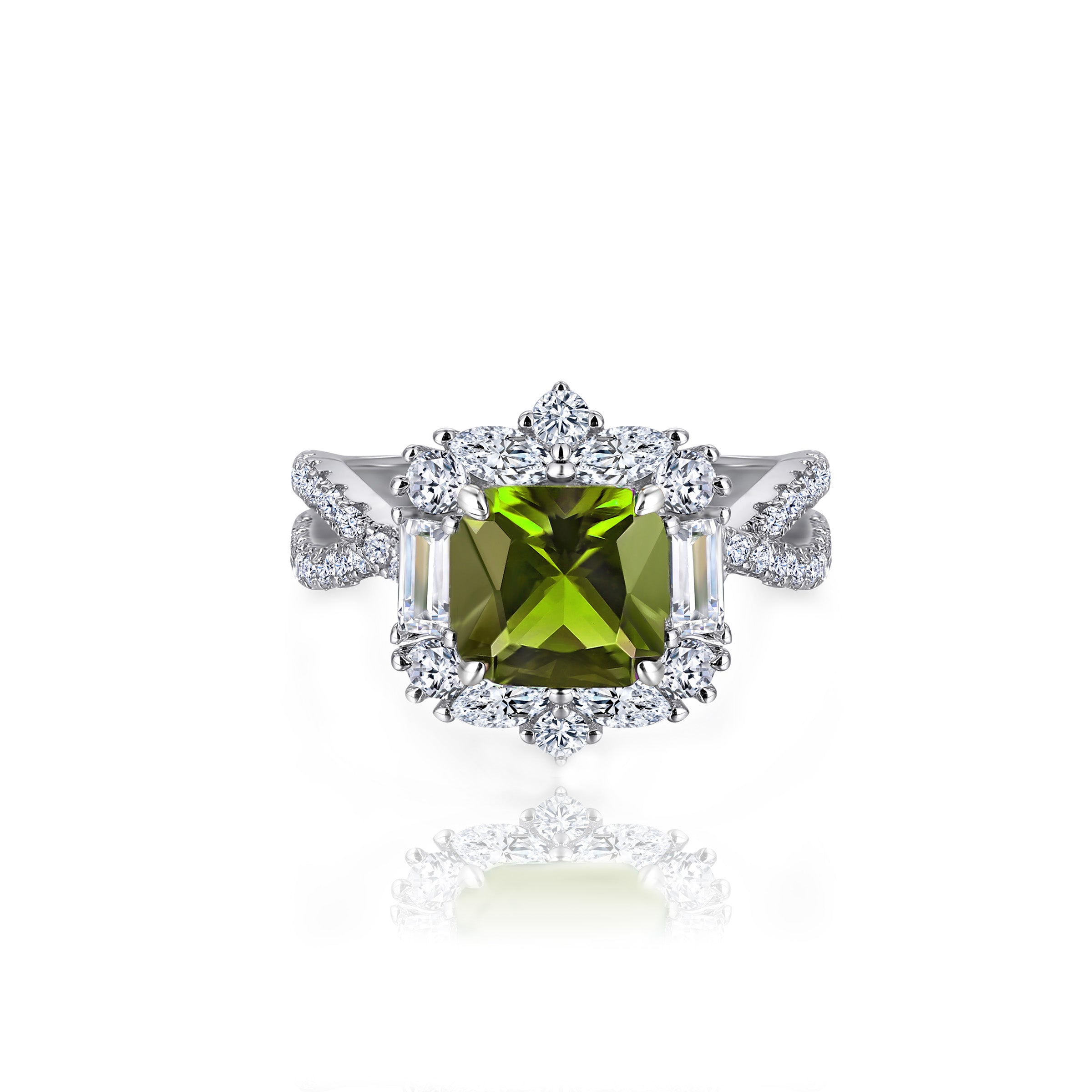 Regal Bloom: Asscher Cut Moissanite Ashes Ring - Elegant Wedding Band for Women, Perfect for Engagement, Anniversary & Special Occasions