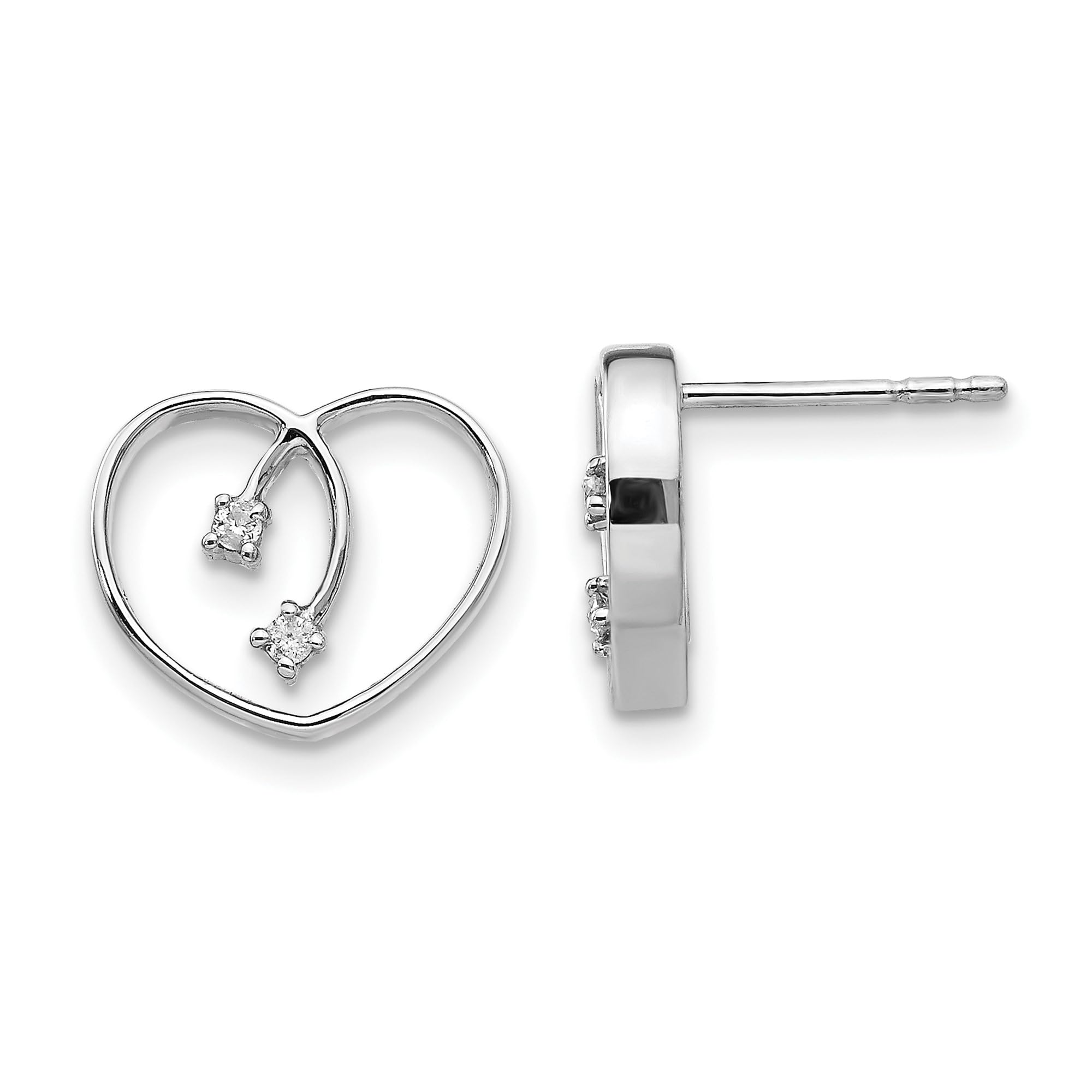 925 Sterling Silver Diamond Heart Love Stud Earrings for Women - Valentine's Day Gift, Anniversary Present, Romantic Jewelry for Her