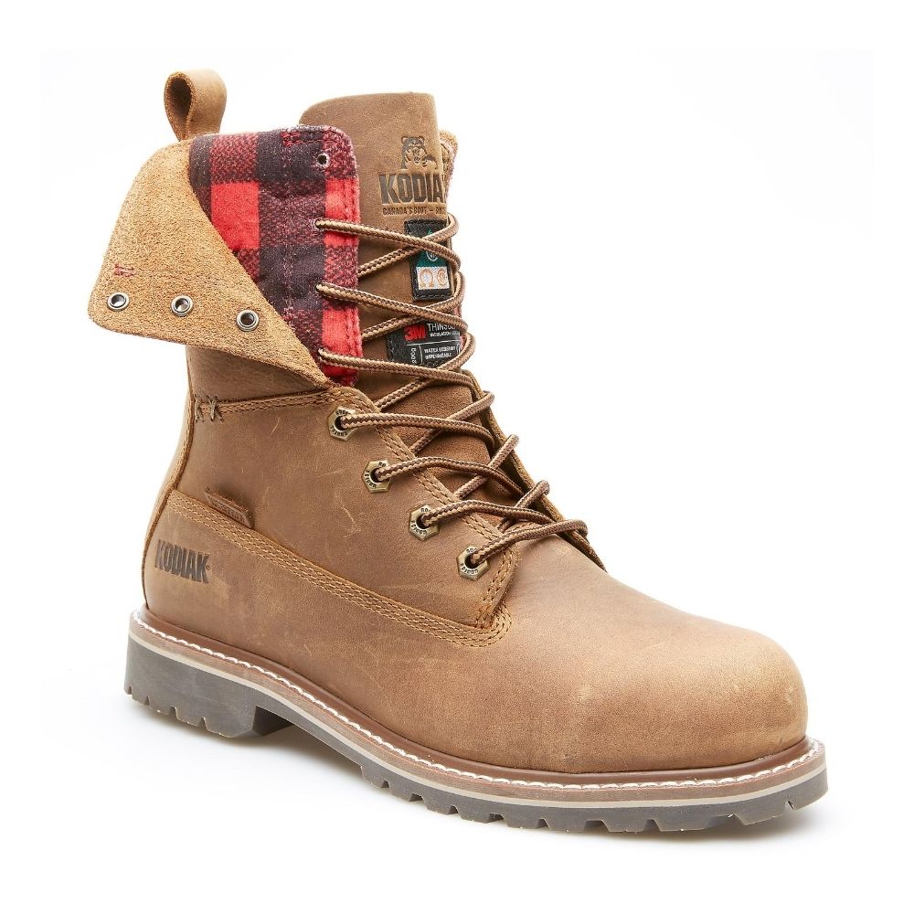 Kodiak Bralorne Women's Size 8 Composite Toe Leather Work Boots - Safety Shoes for Construction & Outdoor Work (Tan, KD0A4NM1BRN) - Perfect for Job Sites, Hiking & Heavy Duty Use