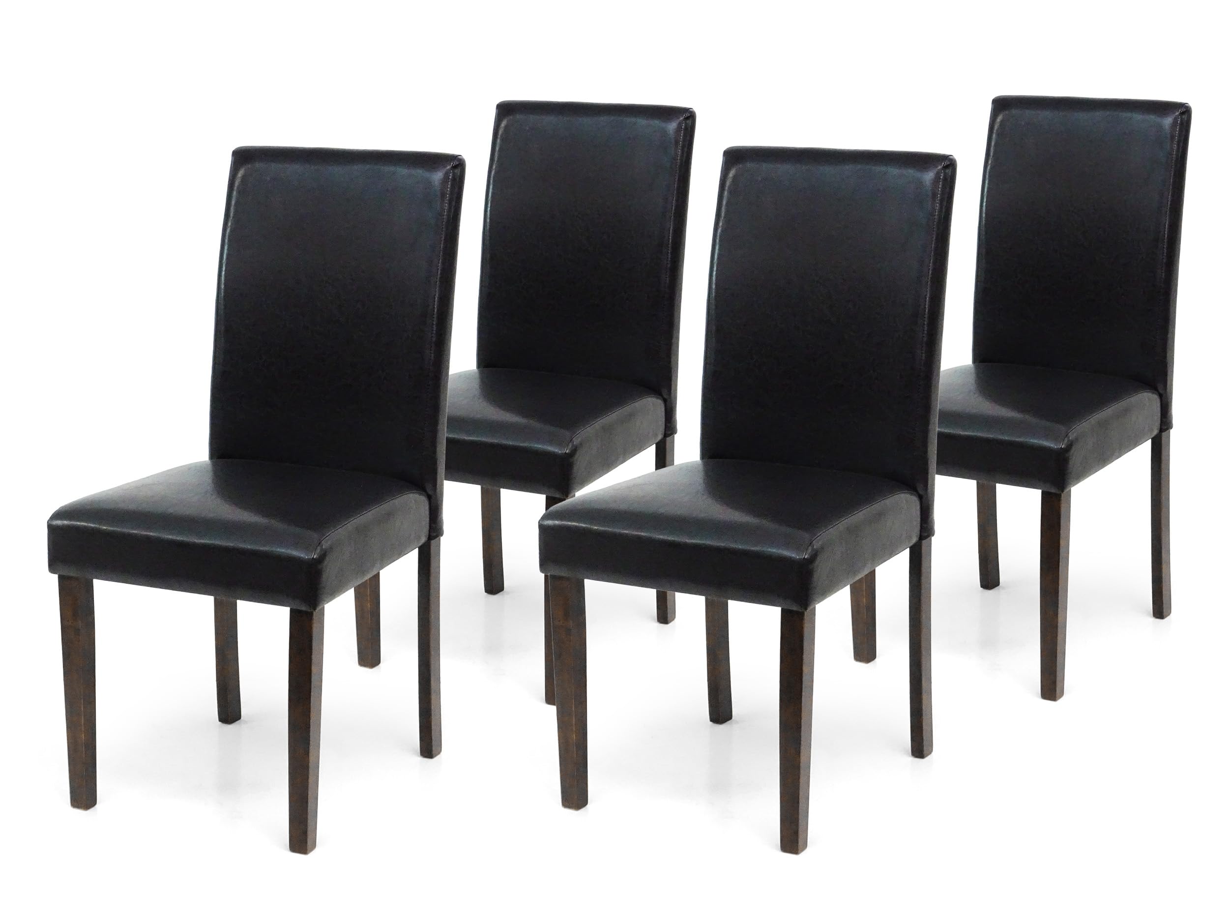 5-Piece Classic Dining Set - Falabella Wood Table & 4 PU Leather Chairs in Espresso - Waterproof Fabric for Kitchen & Dining Room - Perfect for Family Meals & Entertaining Guests