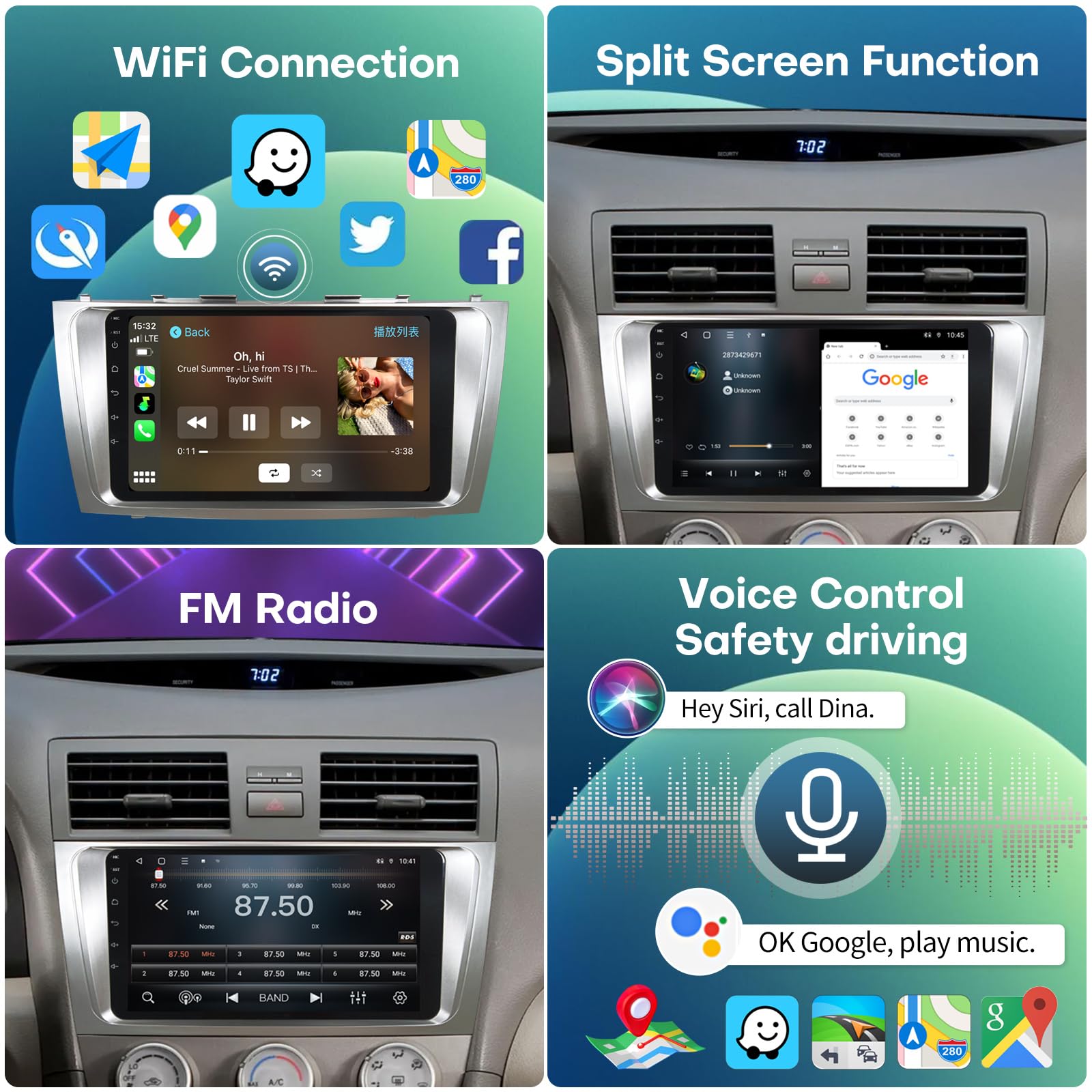 2007-2011 Toyota Camry Non-JBL Android 14 Car Stereo - 9
