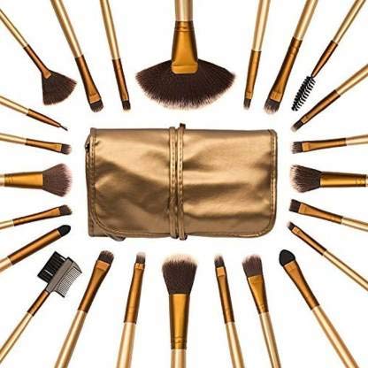 Inence Professional Makeup Brush Set with Color Palette - 24 Pc Cosmetic Brushes & 1 Mixing Board for Eyeshadow, Foundation, Contouring (Shimmery & Matte Finish) - Perfect for Makeup Artists & Beginners