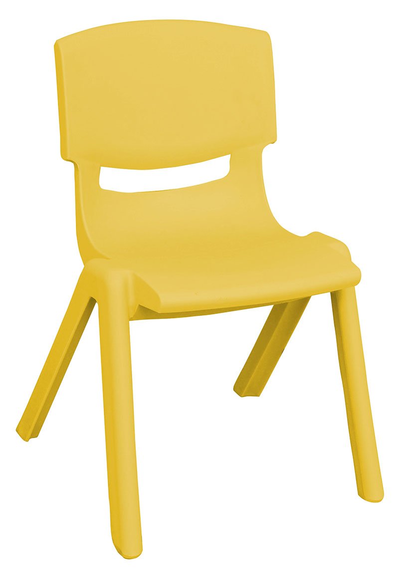 ECR4Kids School Stack Resin Chair - 6-Pack Yellow Plastic Stacking Chairs for Kids, 10