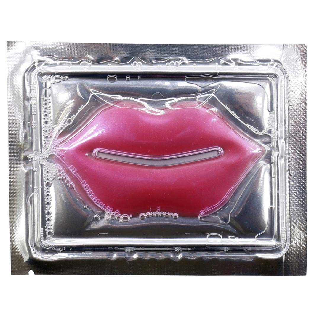 30PCS Collagen Lip Mask Sheets - Hydrating & Plumping Lip Patches for Dry, Chapped Lips - Moisturizing Lip Care Treatment with Rose Pink Crystal Formula - Perfect for Night Care, Makeup Prep & Winter Lip Protection