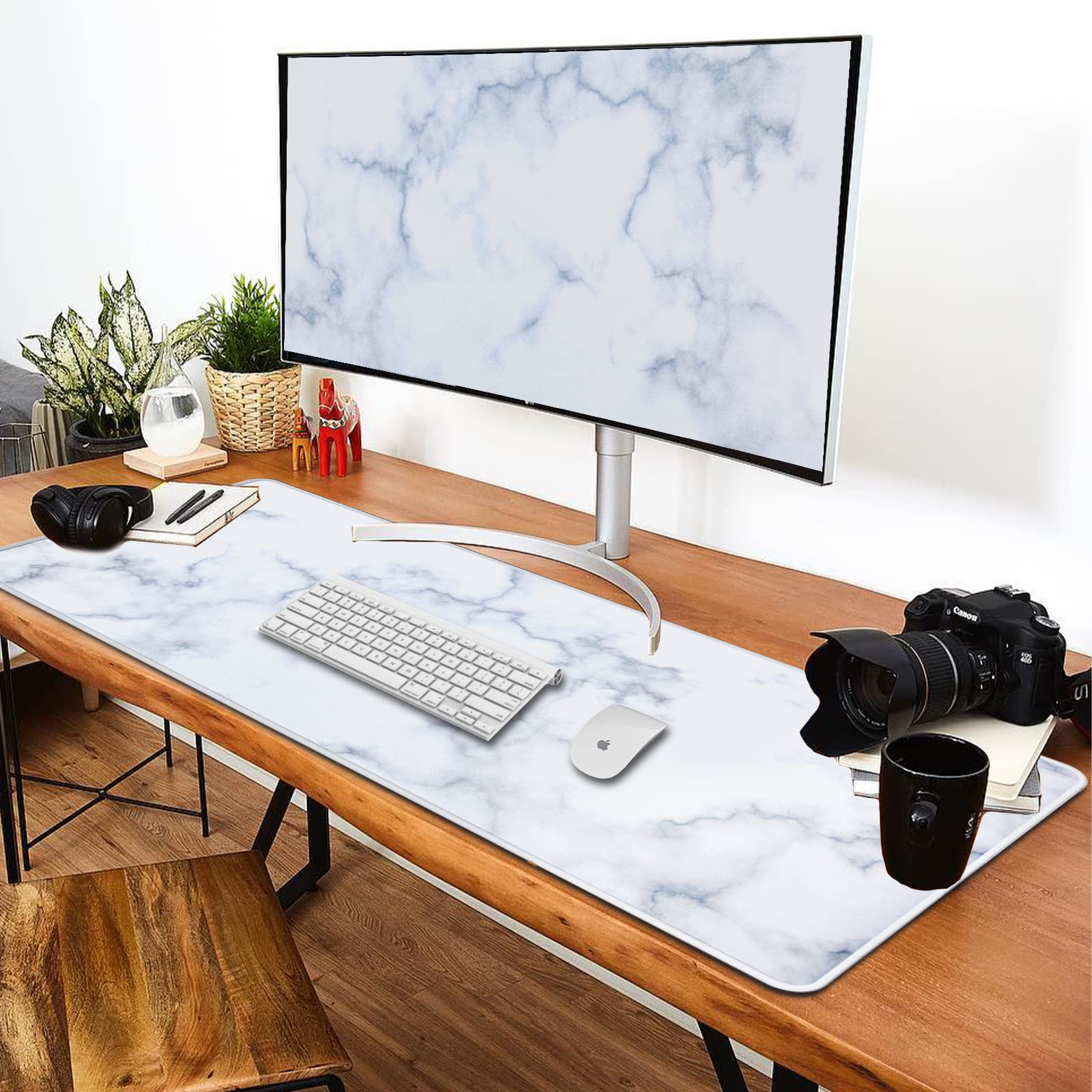 ETZ Large Gaming Mouse Pad 31.5 x 11.8 Inches, Non-Slip Rubber Base, Stitched Edges, Waterproof Desk Mat - Extended Keyboard Mouse Pad for PC, Laptop, Gaming, Office & Home Workspace