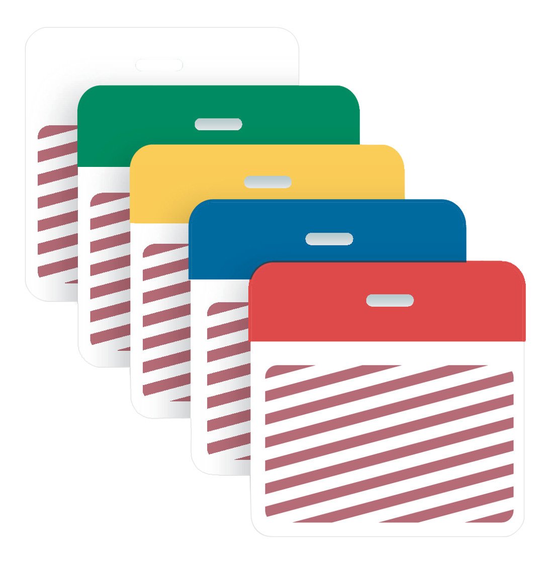 Brady 95653 Contractor 2-Part Temporary Badge - 1-Day TD Badge with Red Header (500-Pack) - Perfect for Construction Sites, Events & Security Identification