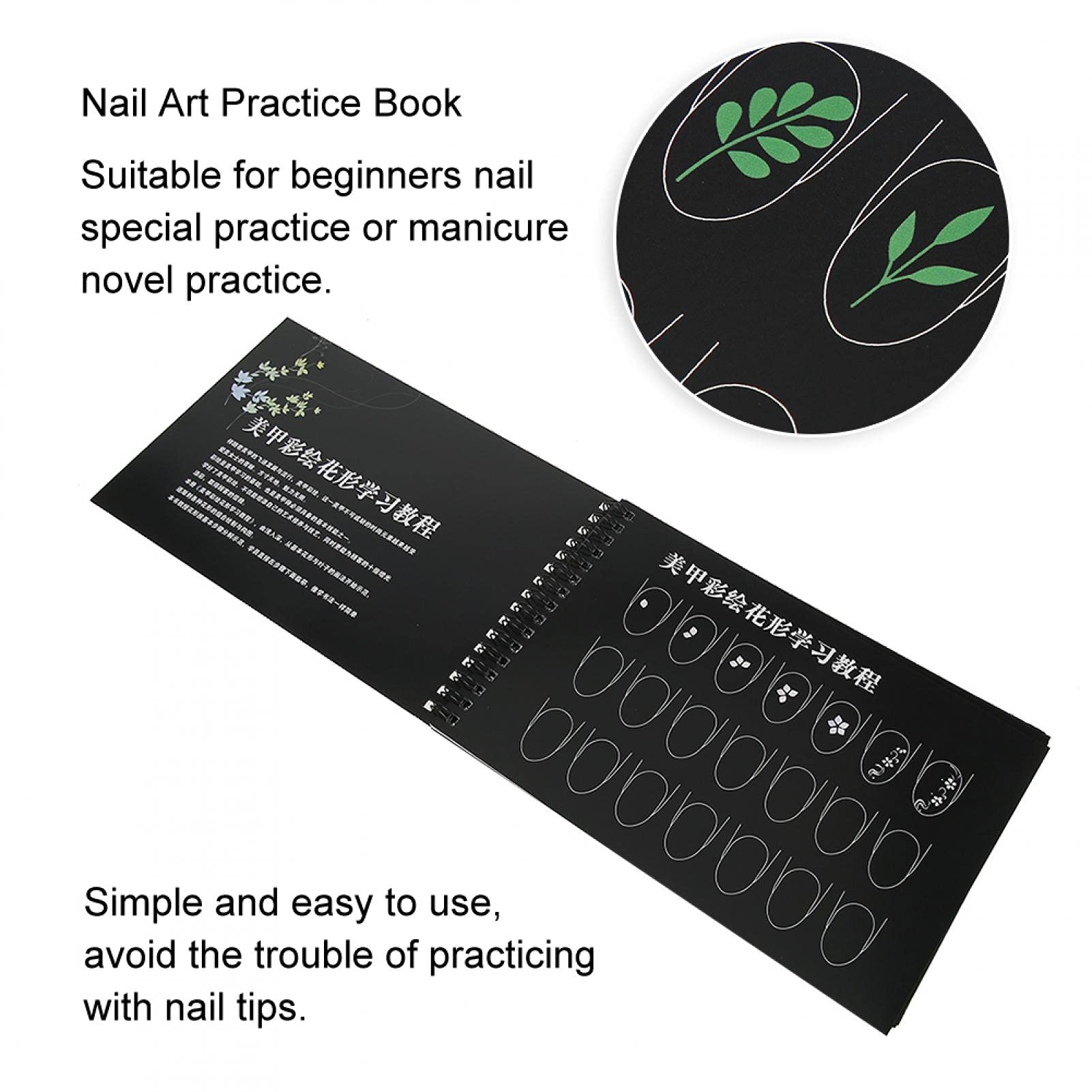 Nail Art Practice Book - Nail Design Coloring & Drawing Templates for Beginners | Manicure Learning & Training Tool | Perfect for Home, Salon & DIY Nail Art Enthusiasts